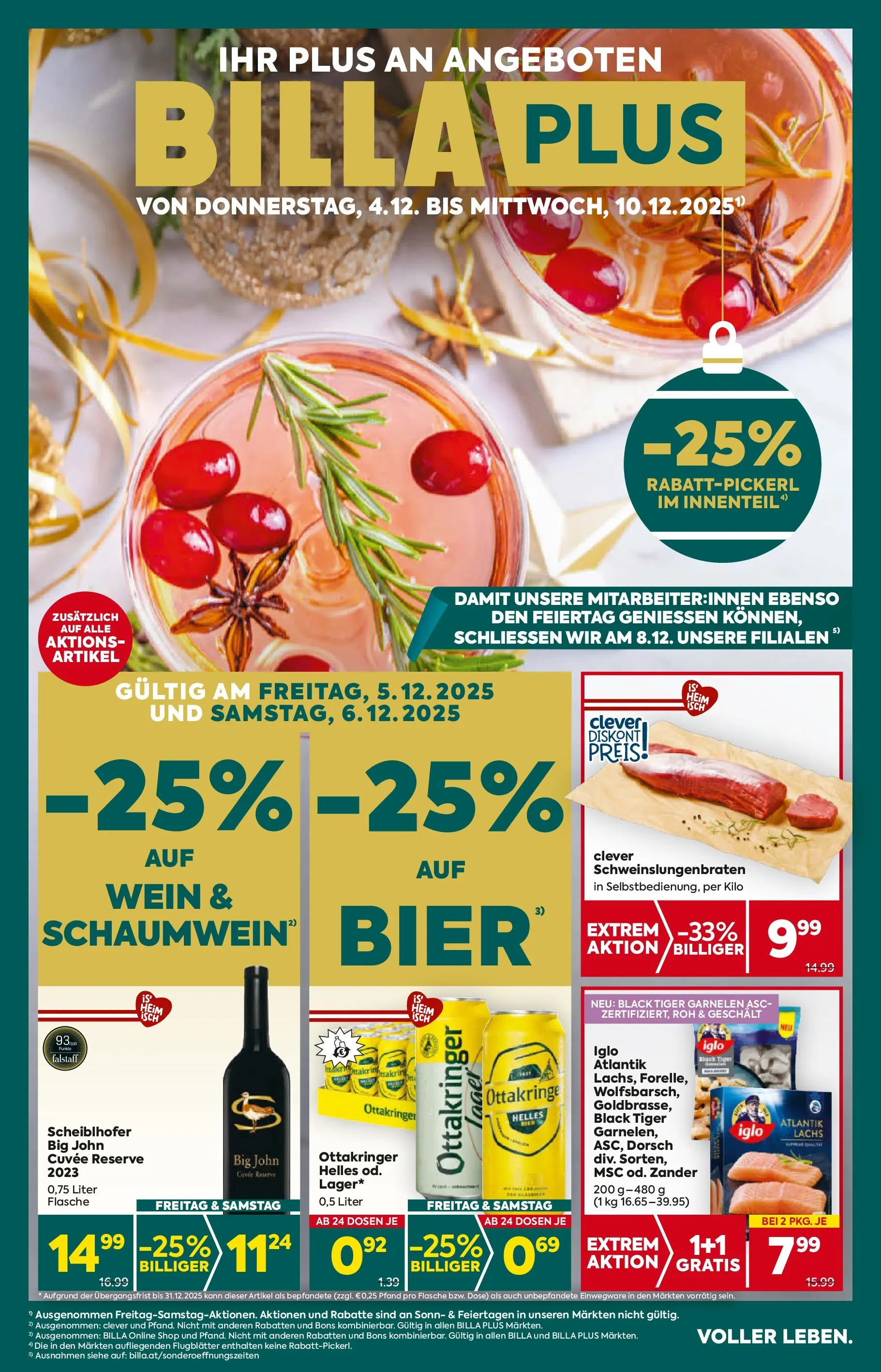 Billa Plus Flugblatt - Wien von 04.12.2025 - Aktuelle Angebote | Seite: 1 | Produkte: Wein, Bier