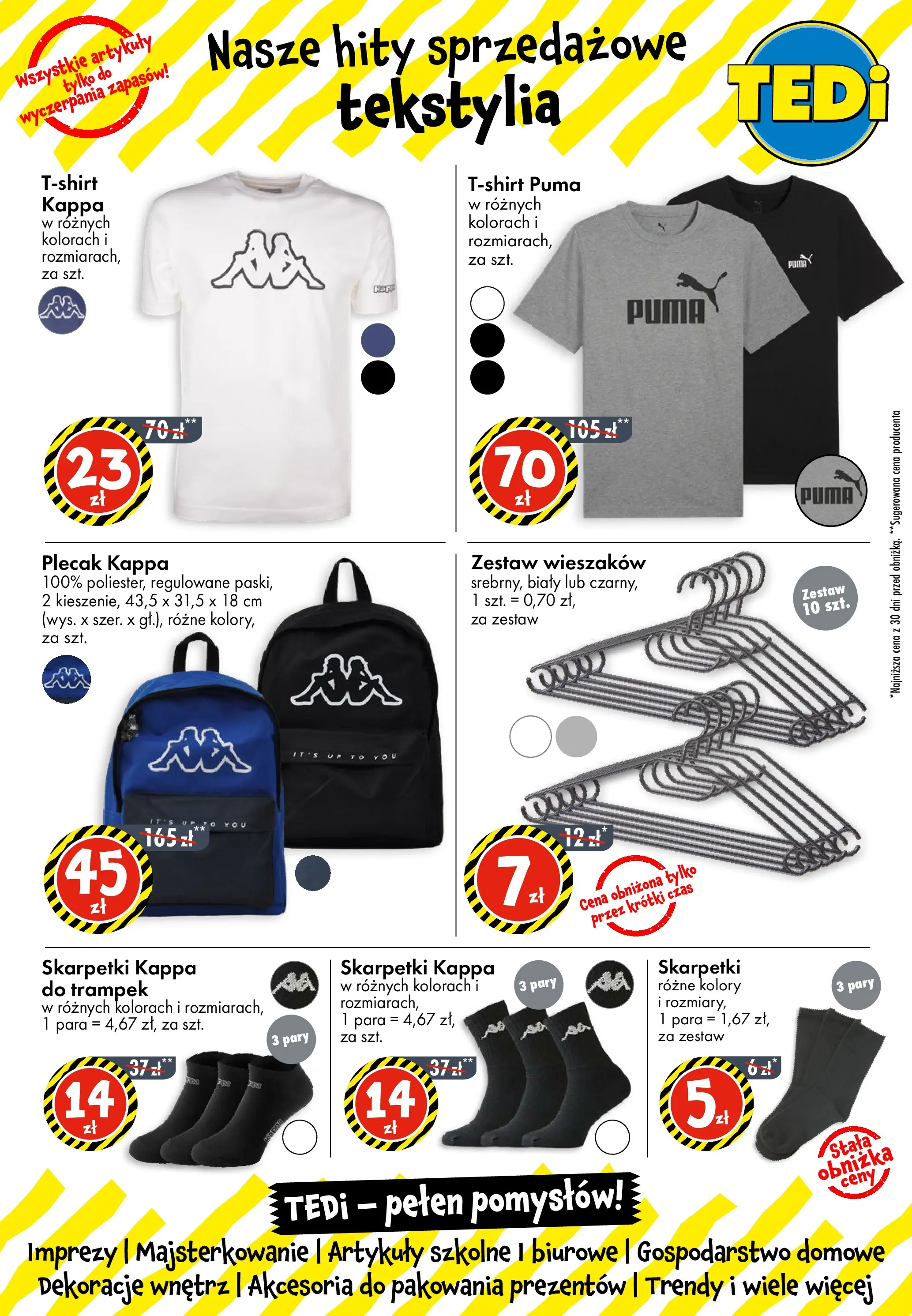 TEDi Gazetka - Lubartów od (03.12.2025 - 10.12.2025) | Strona: 5 | Produkty: Plecak, Skarpetki, Artykuły szkolne, Tekstylia