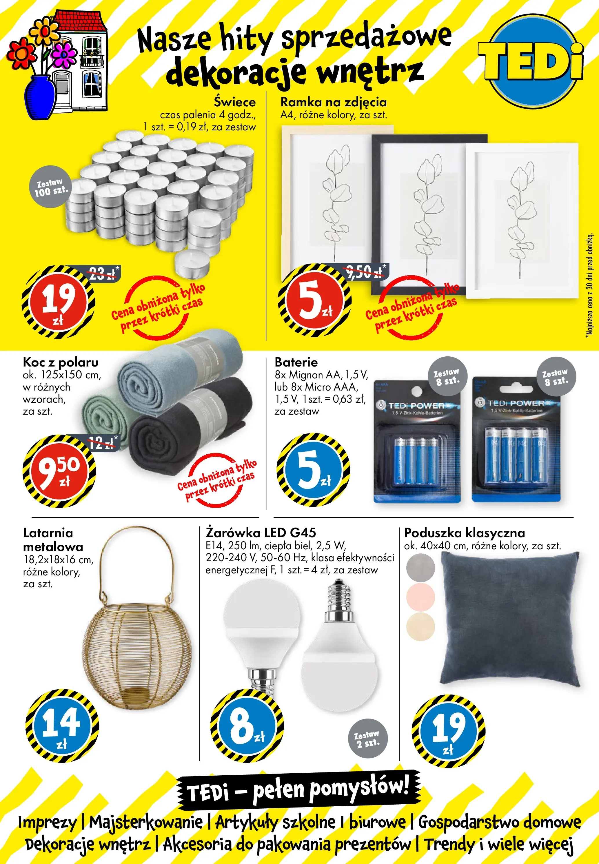 TEDi Gazetka - Lubartów od (03.12.2025 - 10.12.2025) | Strona: 9 | Produkty: Poduszka, Koc, Świece, Ramka