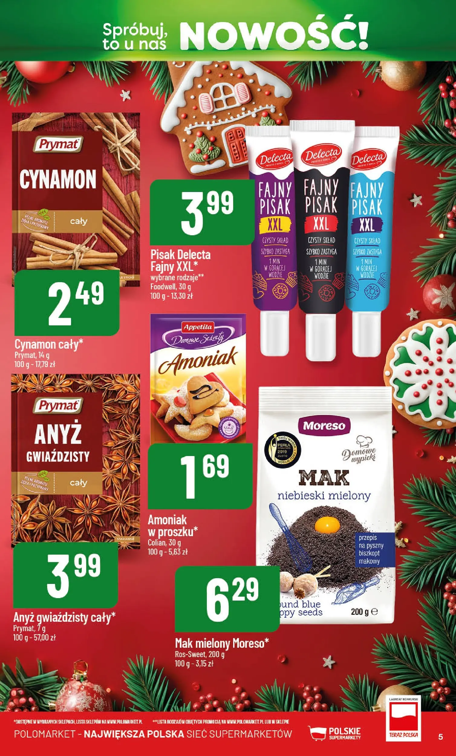 Nowa POLOmarket gazetka od jutra 01.12.2025 (PDF) | Strona: 5 | Produkty: Mak, Mak mielony, Anyż, Przyprawy
