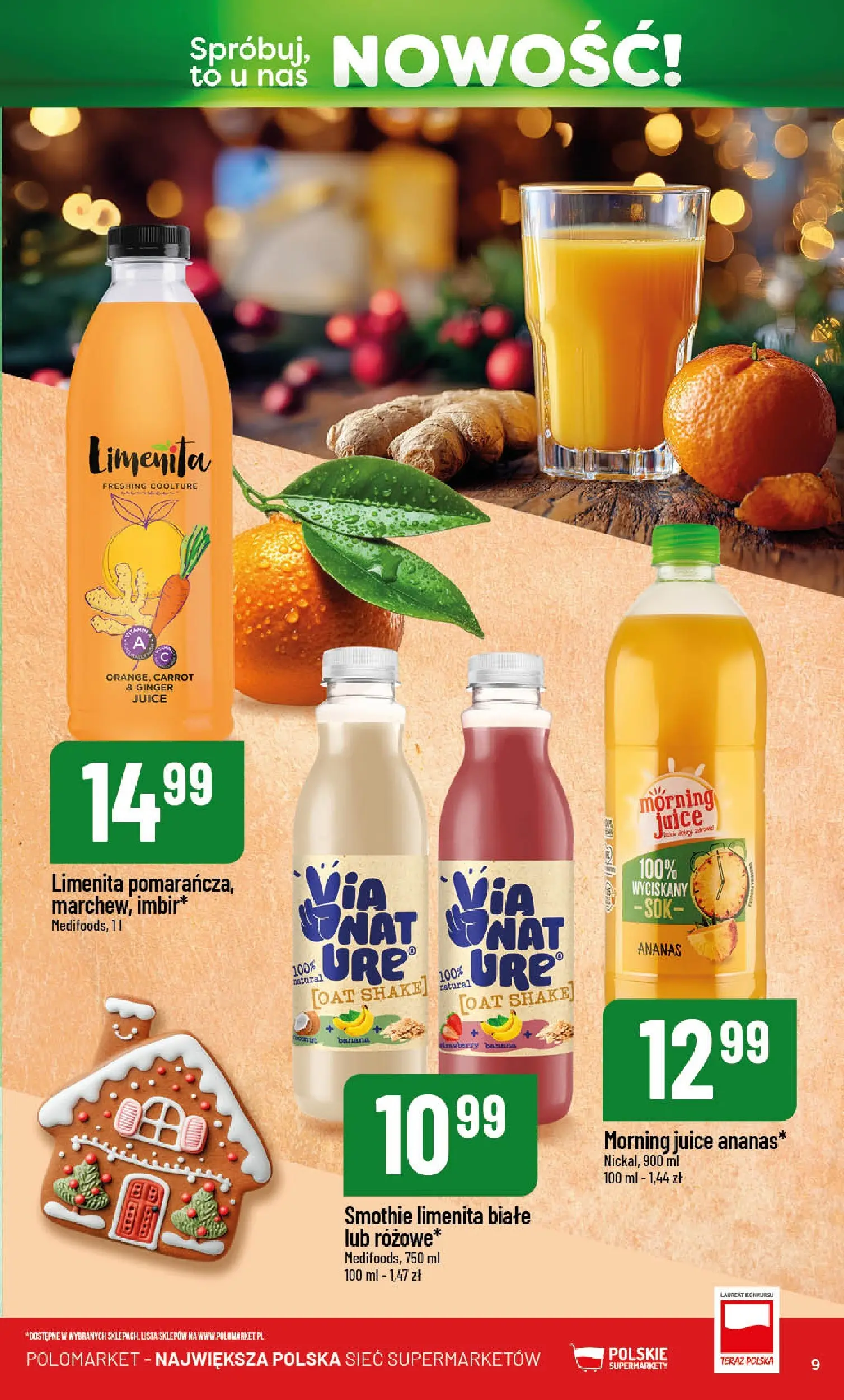 Nowa POLOmarket gazetka od jutra 01.12.2025 (PDF) | Strona: 9 | Produkty: Sok, Ananas