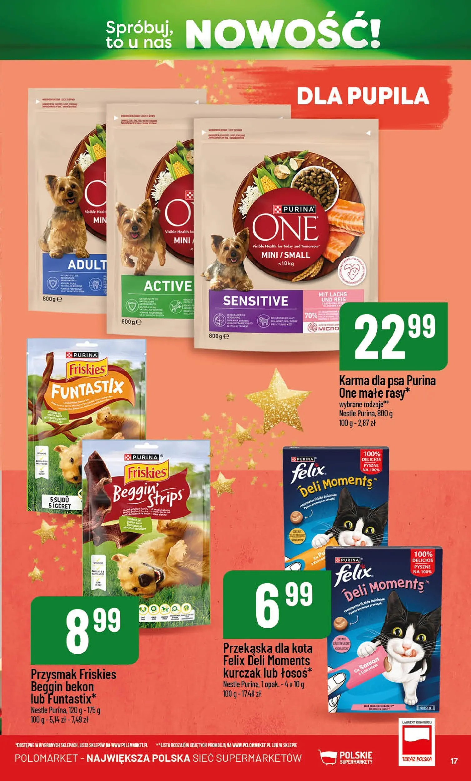 Nowa POLOmarket gazetka od jutra 01.12.2025 (PDF) | Strona: 17 | Produkty: Kurczak, Bekon, Karma dla psa
