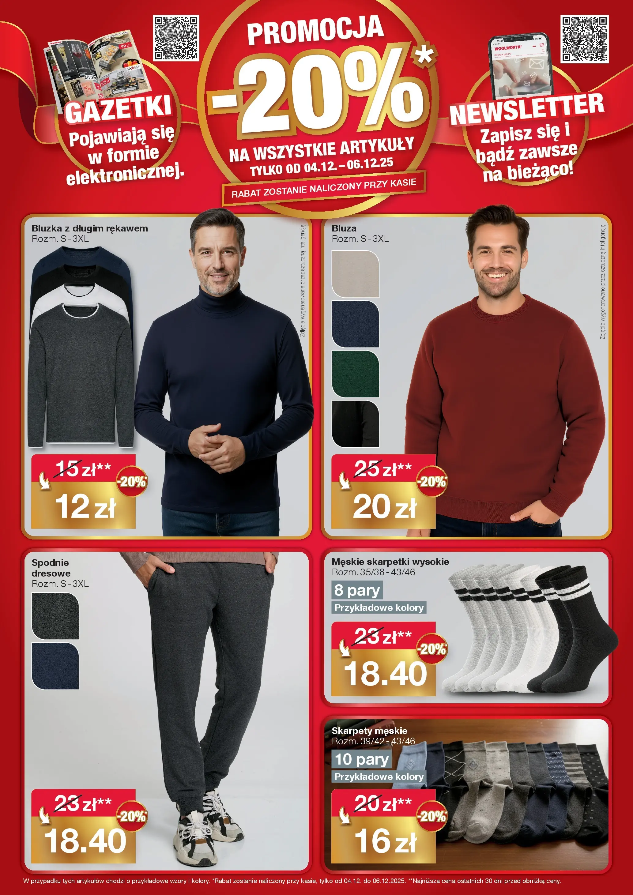 Woolworth Gazetka - Już w Jędrzejów! od (04.12.2025 - 06.12.2025) | Strona: 4 | Produkty: Bluzka, Skarpety, Skarpetki, Skarpety męskie