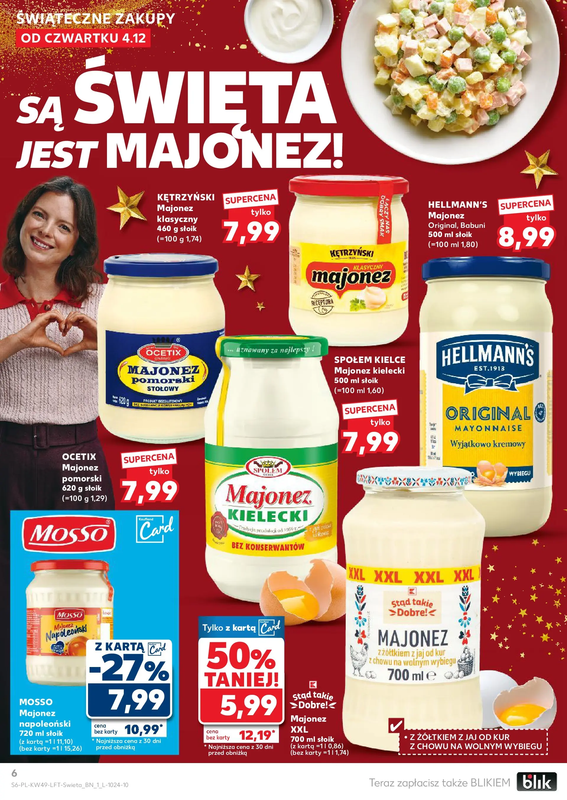 Kaufland gazetka od 04.12.2025 - od jutra PDF | Strona: 6 | Produkty: Karta, Majonez