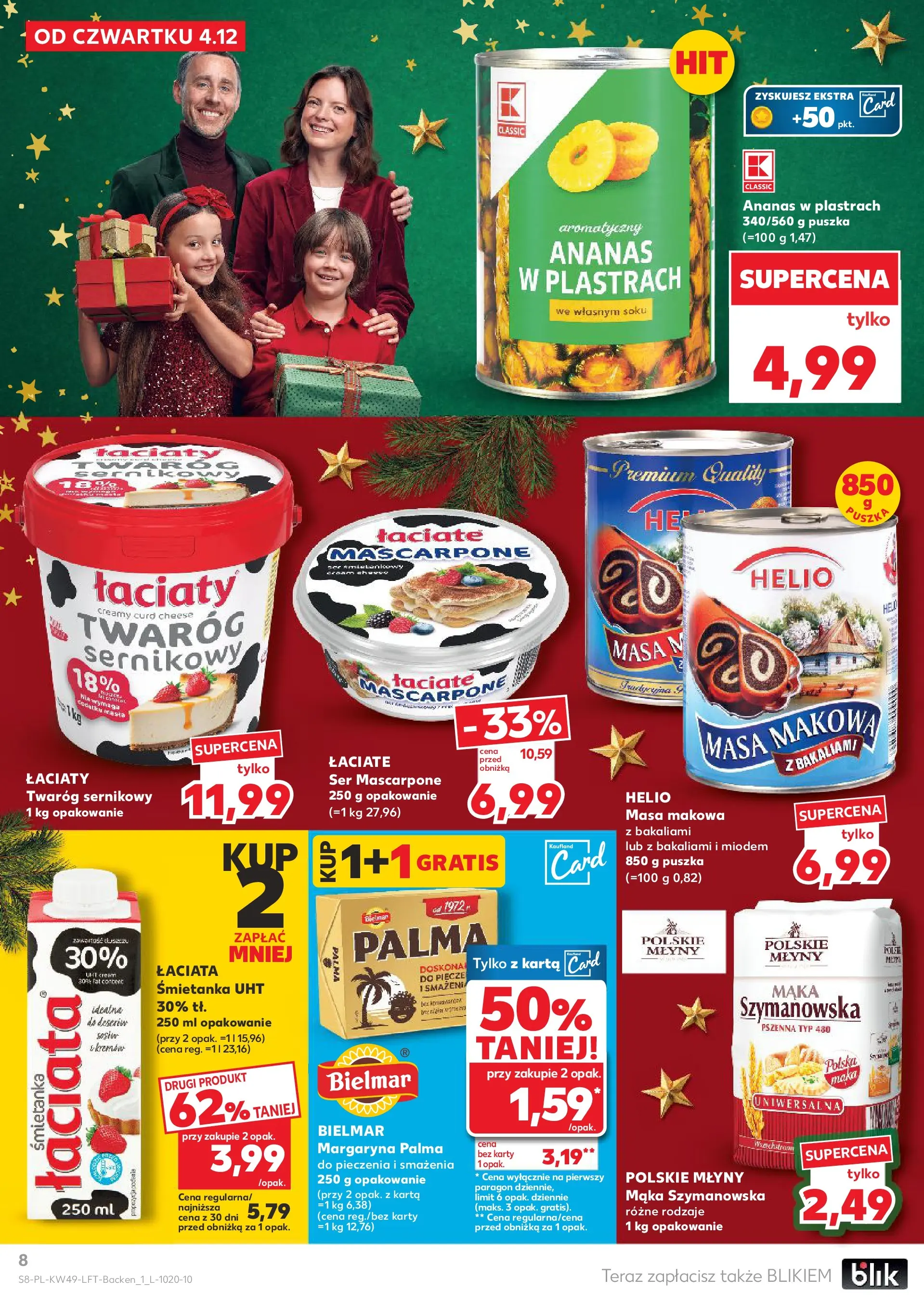 Kaufland gazetka od 04.12.2025 - od jutra PDF | Strona: 8 | Produkty: Karta, Masa makowa, Mascarpone, Twaróg