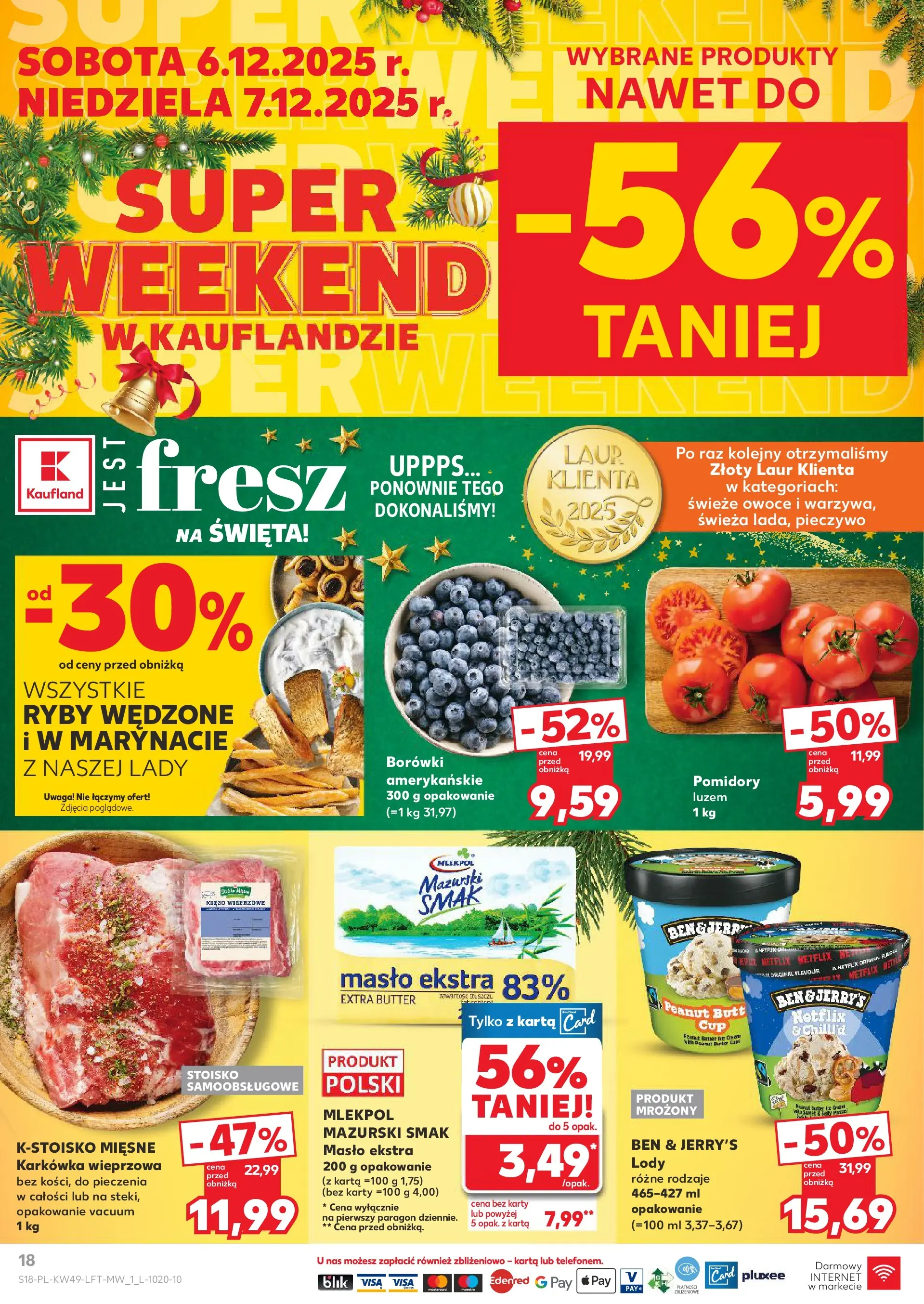Kaufland gazetka od 04.12.2025 - od jutra PDF | Strona: 18 | Produkty: Karta, Karkówka, Masło, Owoce