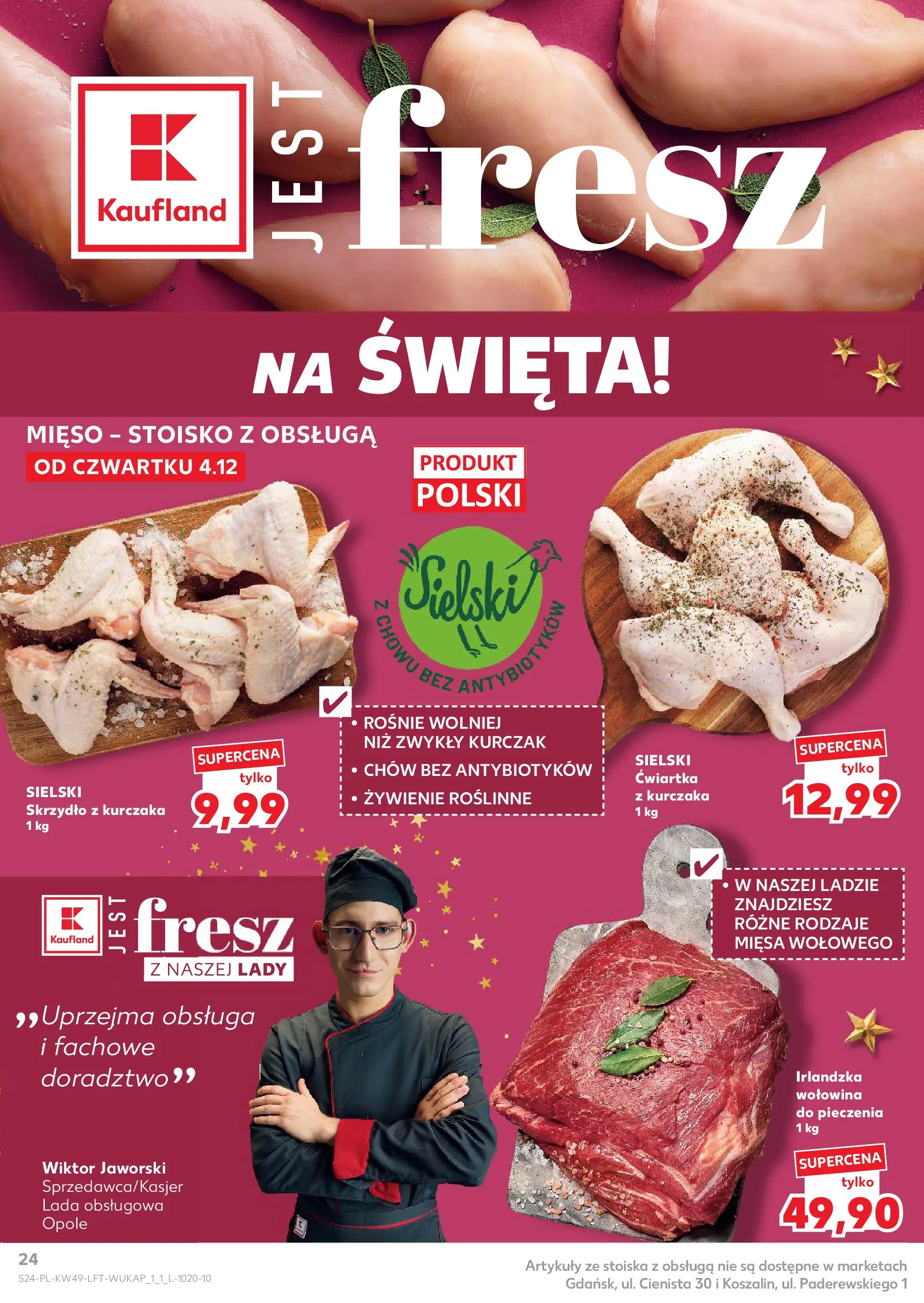 Kaufland gazetka od 04.12.2025 - od jutra PDF | Strona: 24 | Produkty: Kurczak, Mięso, Wołowina