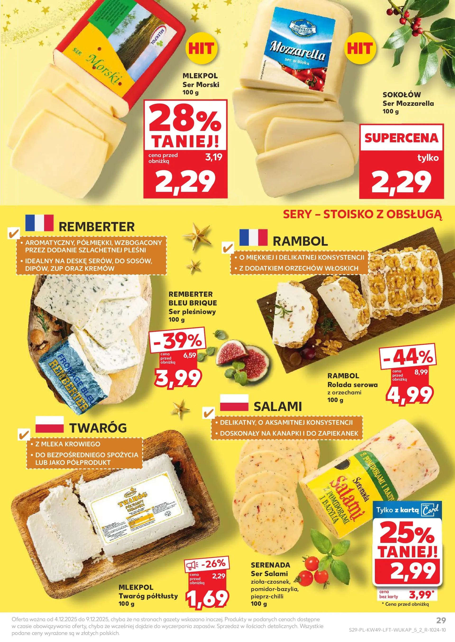 Kaufland gazetka od 04.12.2025 - od jutra PDF | Strona: 29 | Produkty: Mleka, Bazylia, Salami, Twaróg