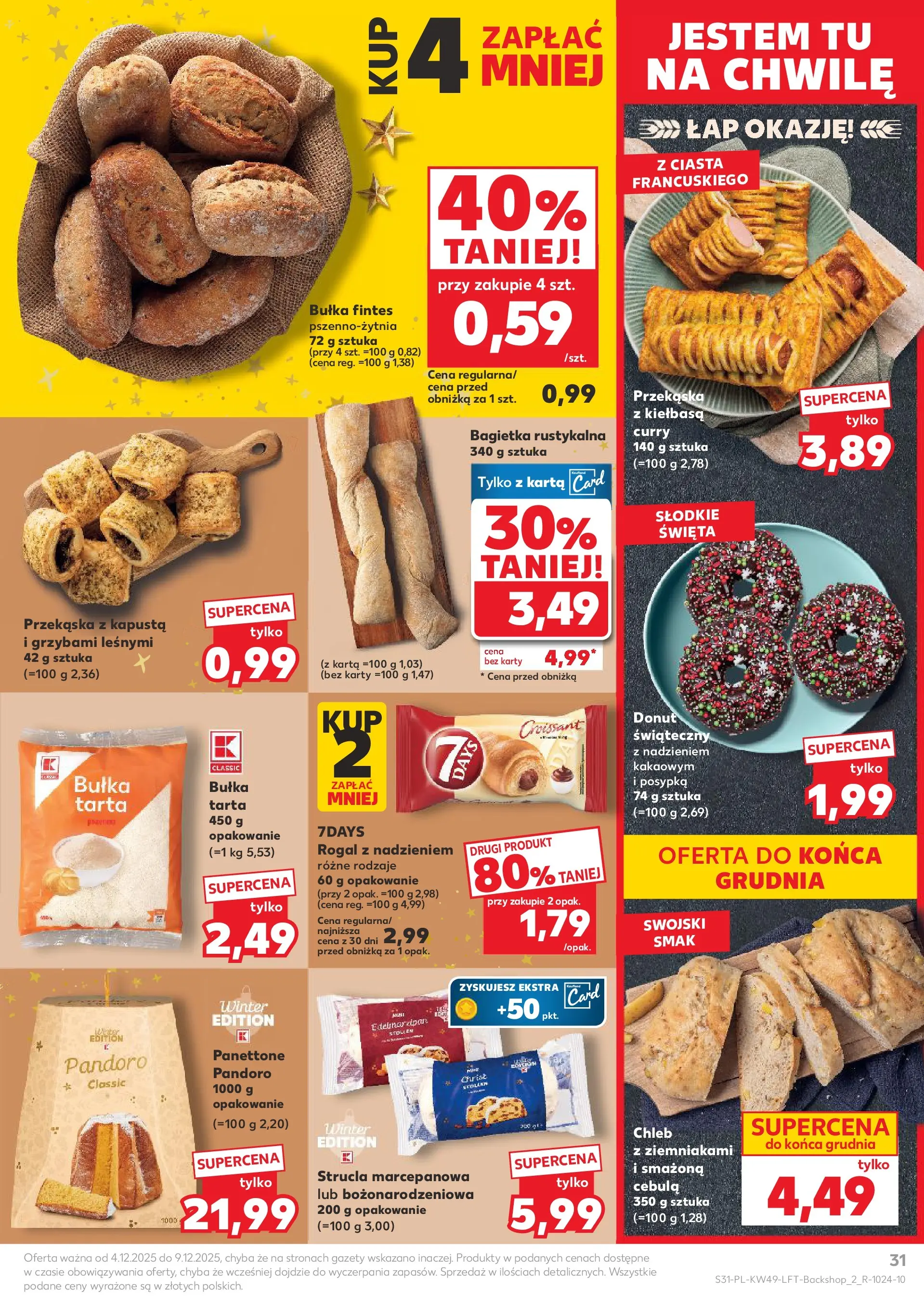 Kaufland gazetka od 04.12.2025 - od jutra PDF | Strona: 31 | Produkty: Kiełbasa, Kapusta, Bagietka, Donut