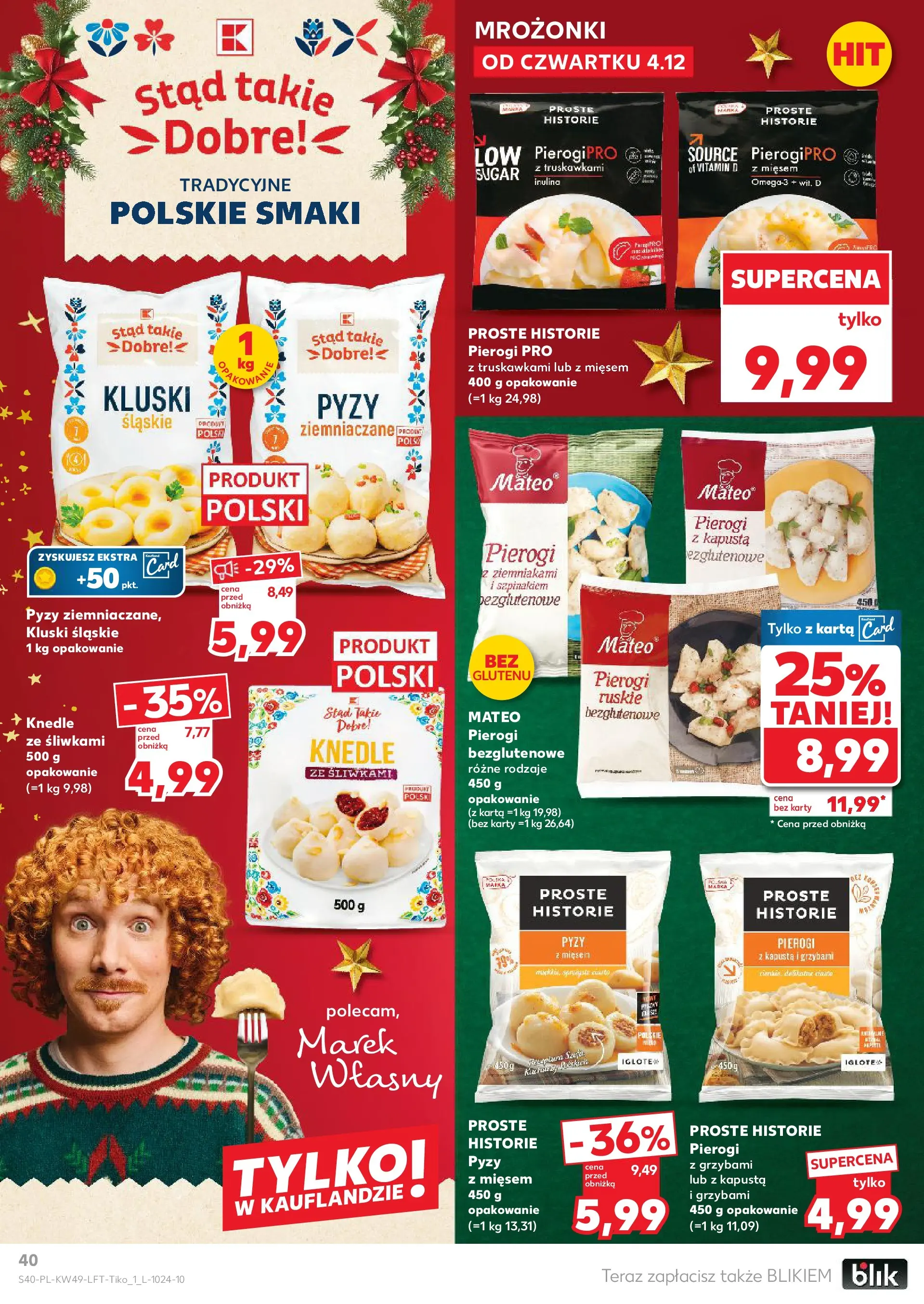 Kaufland gazetka od 04.12.2025 - od jutra PDF | Strona: 40 | Produkty: Kapusta, Pierogi, Kluski śląskie, Knedle