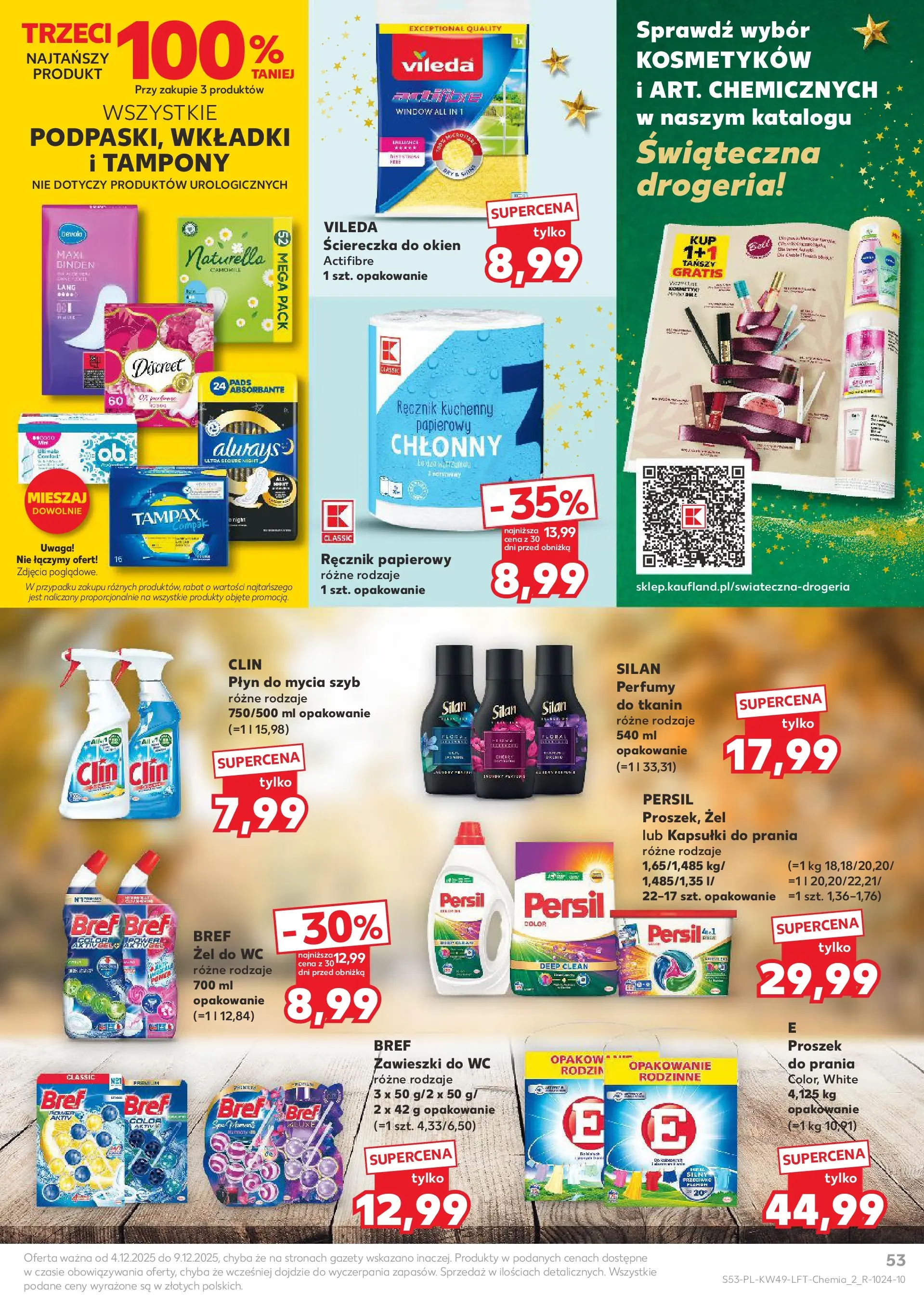 Kaufland gazetka od 04.12.2025 - od jutra PDF | Strona: 53 | Produkty: Drogeria, Kapsułki do prania, Vileda, Ręcznik papierowy