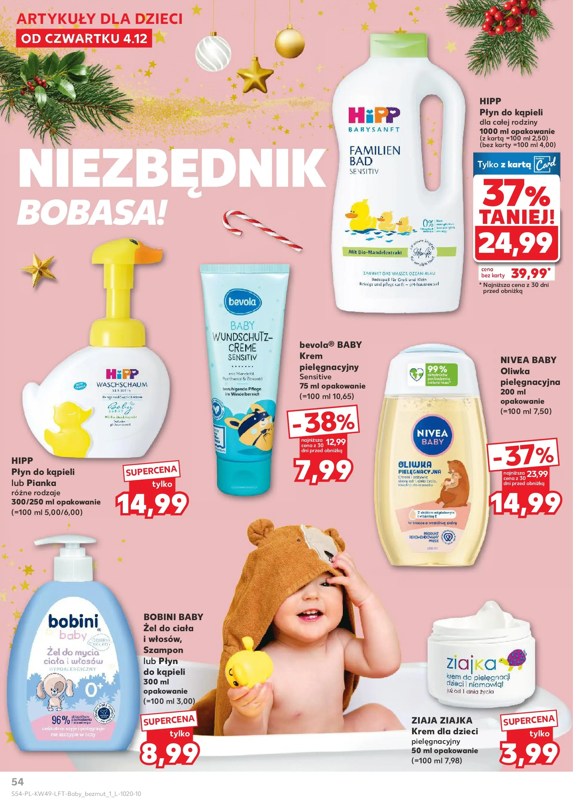 Kaufland gazetka od 04.12.2025 - od jutra PDF | Strona: 54 | Produkty: Karta, Płyn do kąpieli, Szampon, Krem