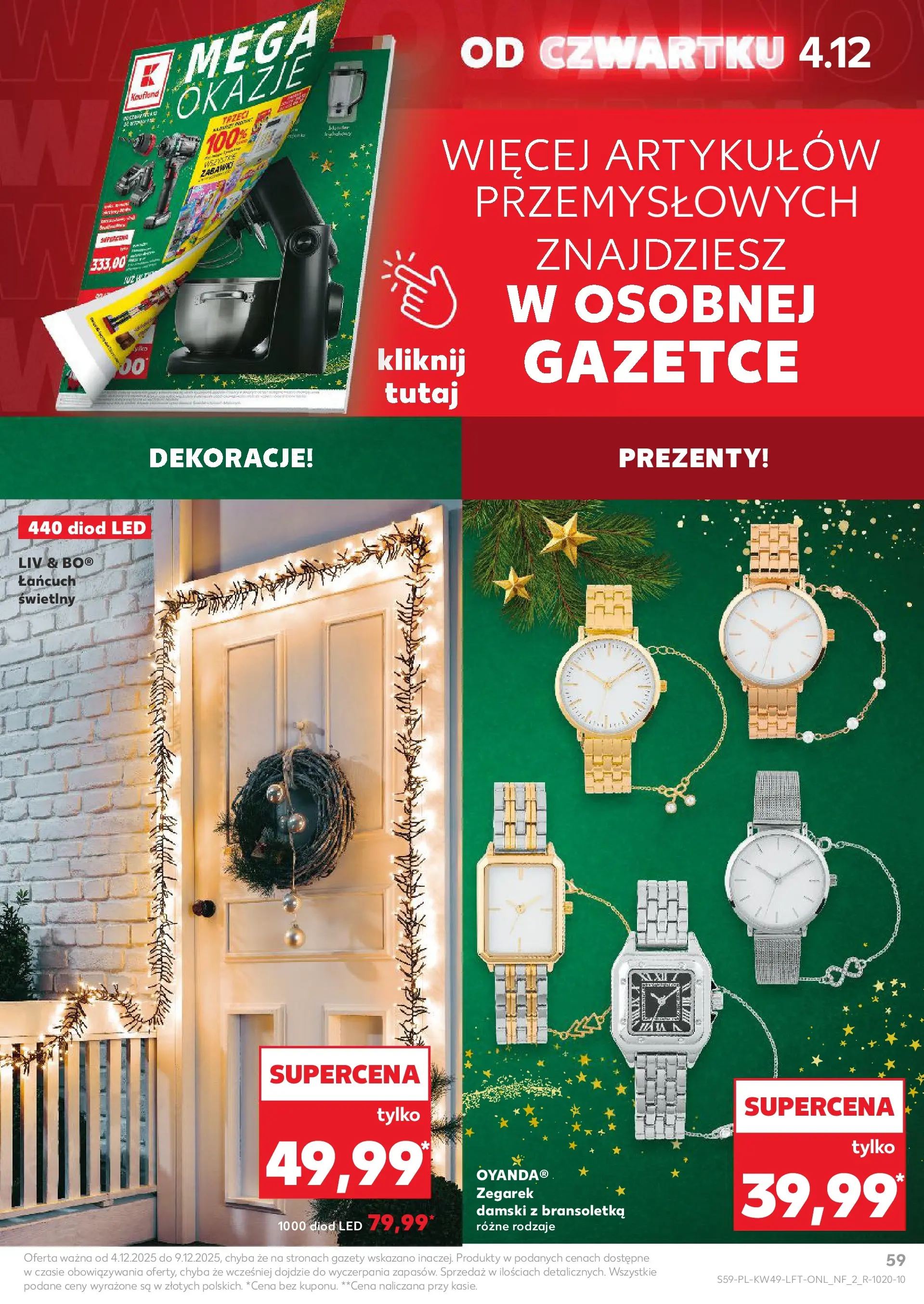 Kaufland gazetka od 04.12.2025 - od jutra PDF | Strona: 59 | Produkty: Bransoletka, Zegarek