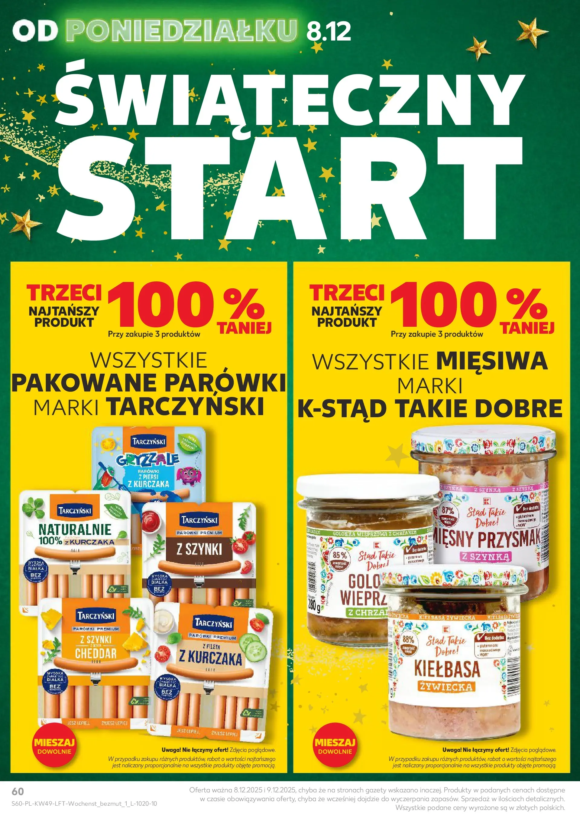 Kaufland gazetka od 04.12.2025 - od jutra PDF | Strona: 60 | Produkty: Kiełbasa, Piersi, Parówki, Cheddar