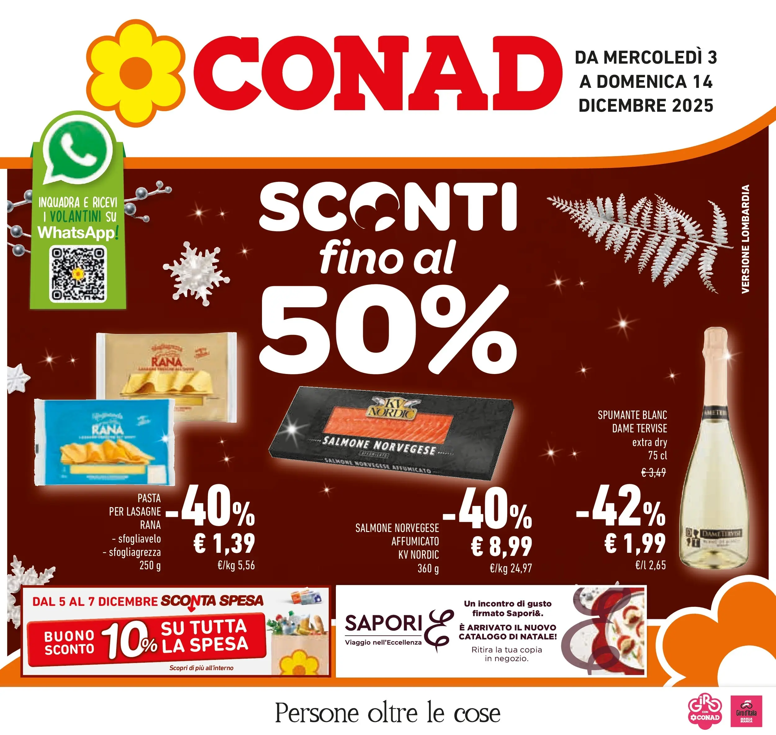 Volantino Conad dal 02/12/2025 > Anteprima | Pagina: 1 | Prodotti: Salmone, Pasta, Spumante