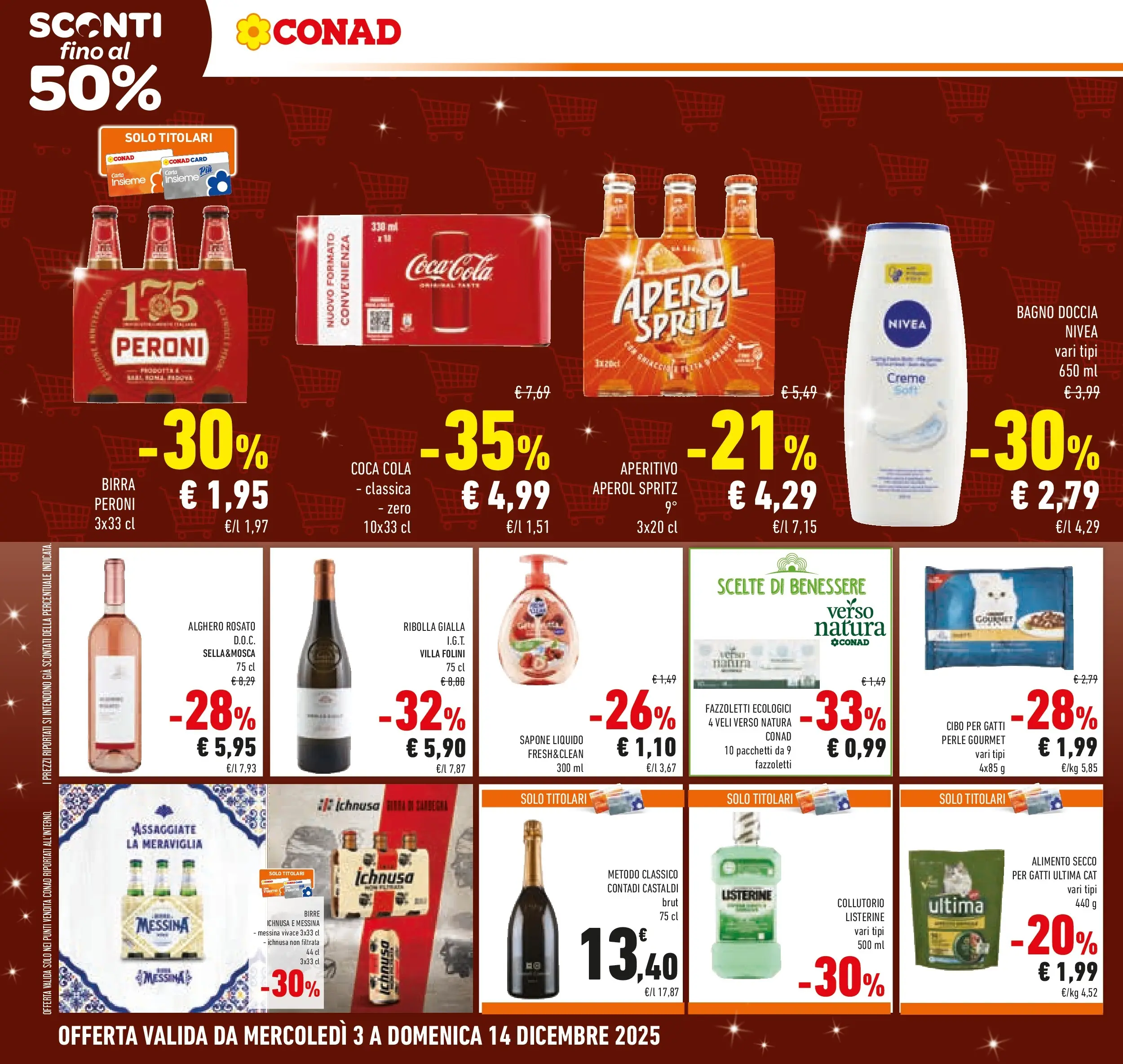 Volantino Conad dal 02/12/2025 > Anteprima | Pagina: 14 | Prodotti: Sapone, Collutorio, Bagno, Coca Cola