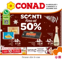 Anteprima del volantino Conad - Sconti fino al 50% valido a partire dal 02.12.2025 Anteprima del volantino Conad - Sconti fino al 50% valido a partire dal 02.12.2025