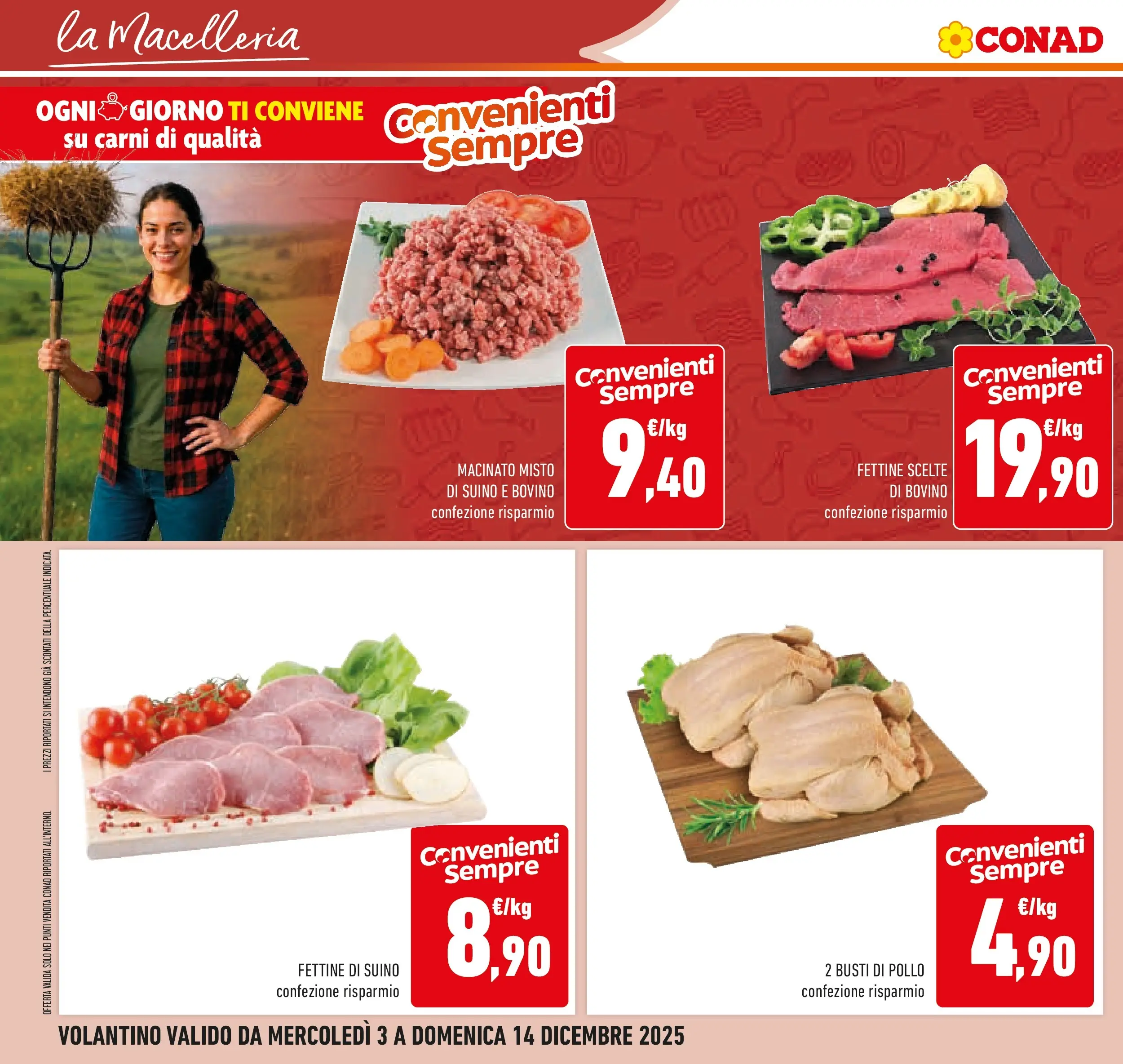 Volantino Conad dal 02/12/2025 > Anteprima | Pagina: 20 | Prodotti: Bovino, Pollo, Suino, Macinato