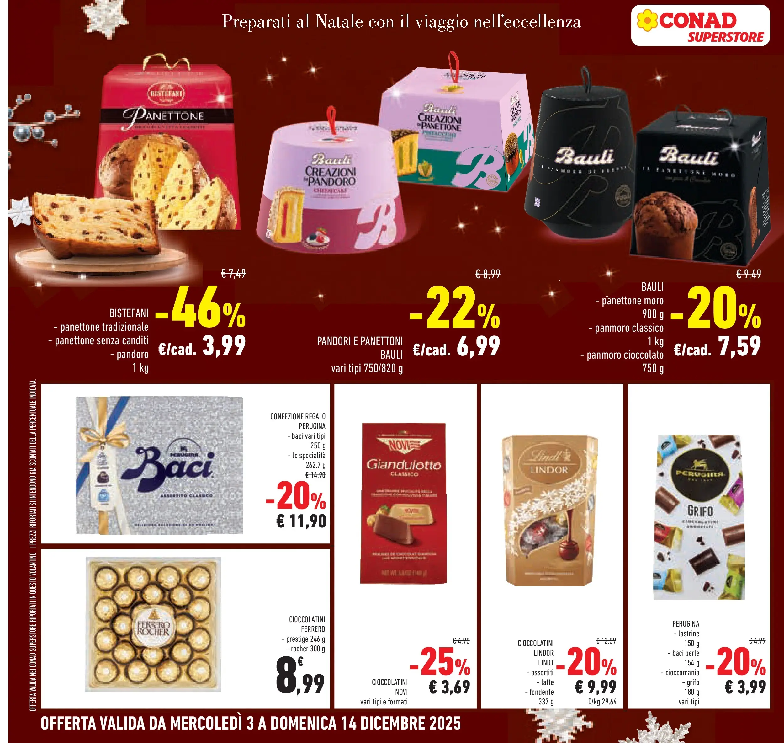 Volantino Conad dal 02/12/2025 > Anteprima | Pagina: 8 | Prodotti: Latte, Pandoro, Panettone, Cioccolatini