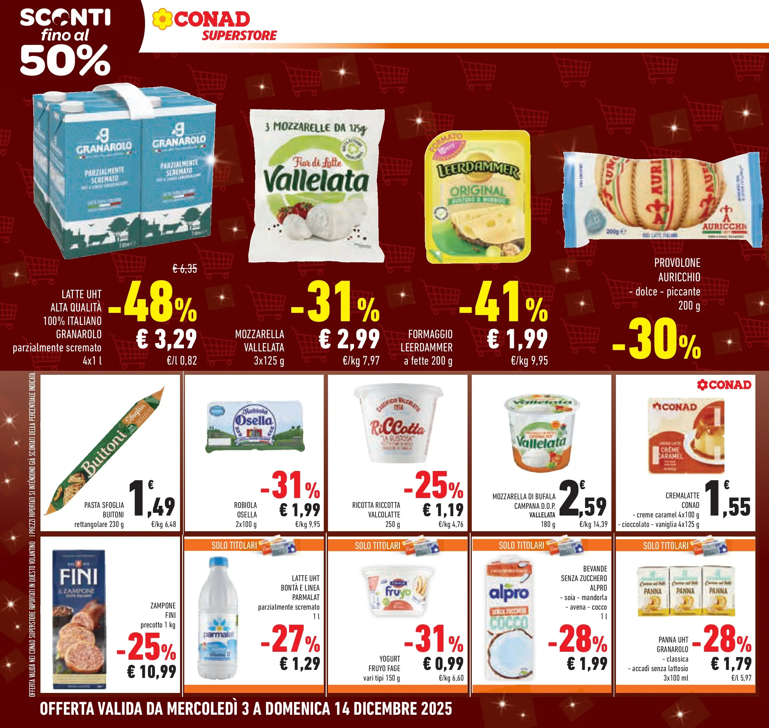 Volantino Conad dal 02/12/2025 > Anteprima | Pagina: 12 | Prodotti: Pasta sfoglia, Panna, Formaggio, Cocco