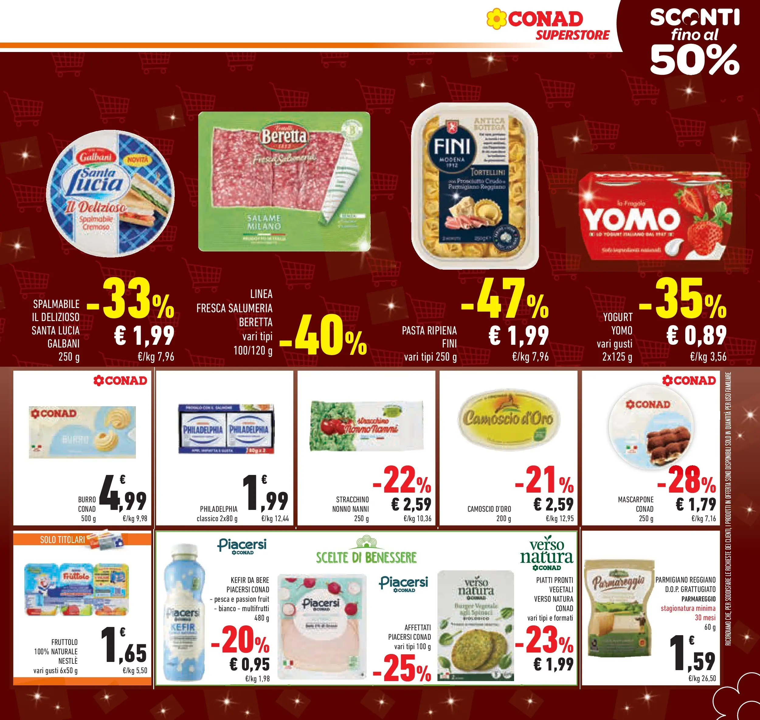 Volantino Conad dal 02/12/2025 > Anteprima | Pagina: 13 | Prodotti: Burro, Mascarpone, Parmigiano reggiano, Parmigiano