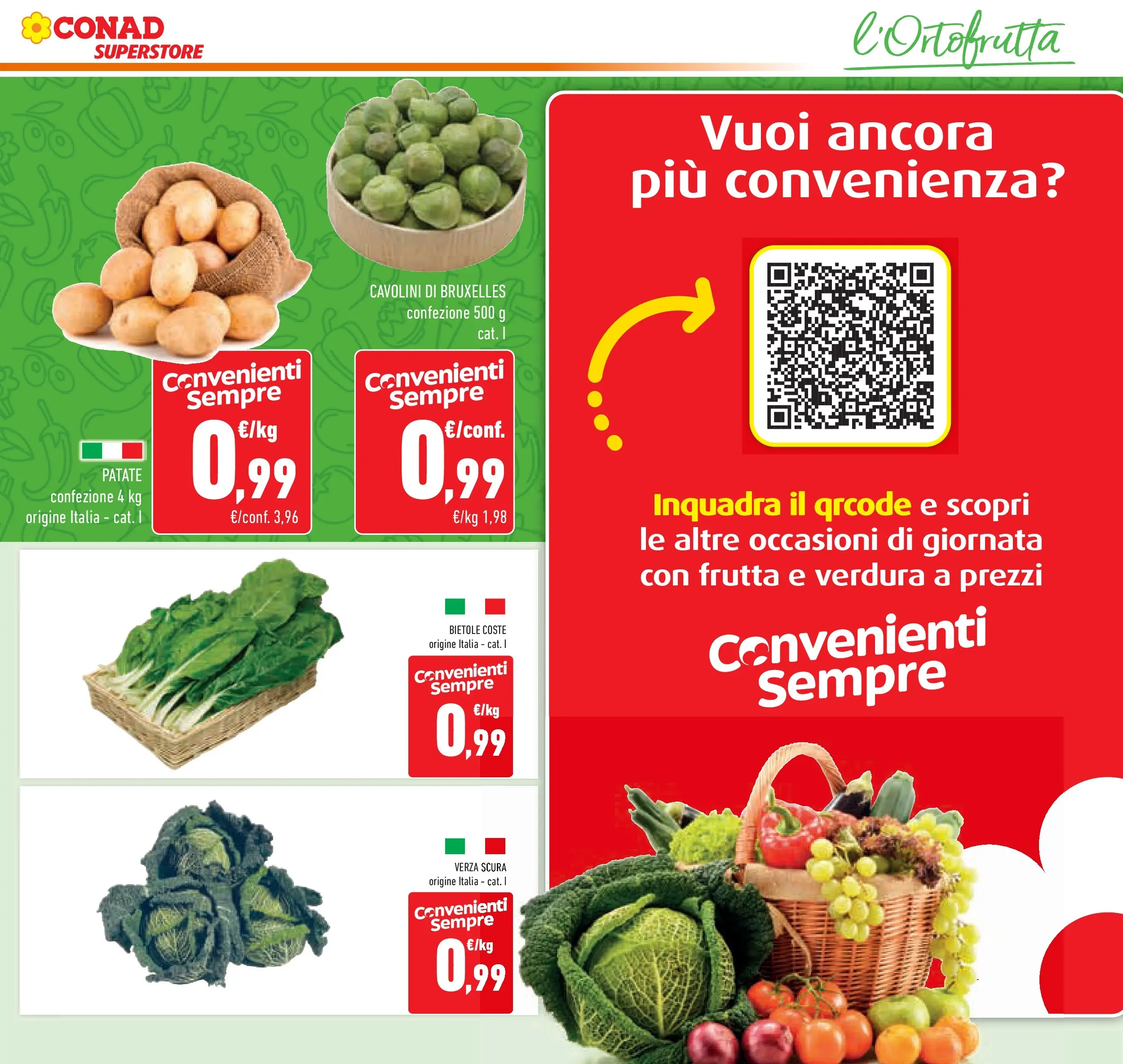 Volantino Conad dal 02/12/2025 > Anteprima | Pagina: 31 | Prodotti: Patate, Frutta, Cavolini di bruxelles