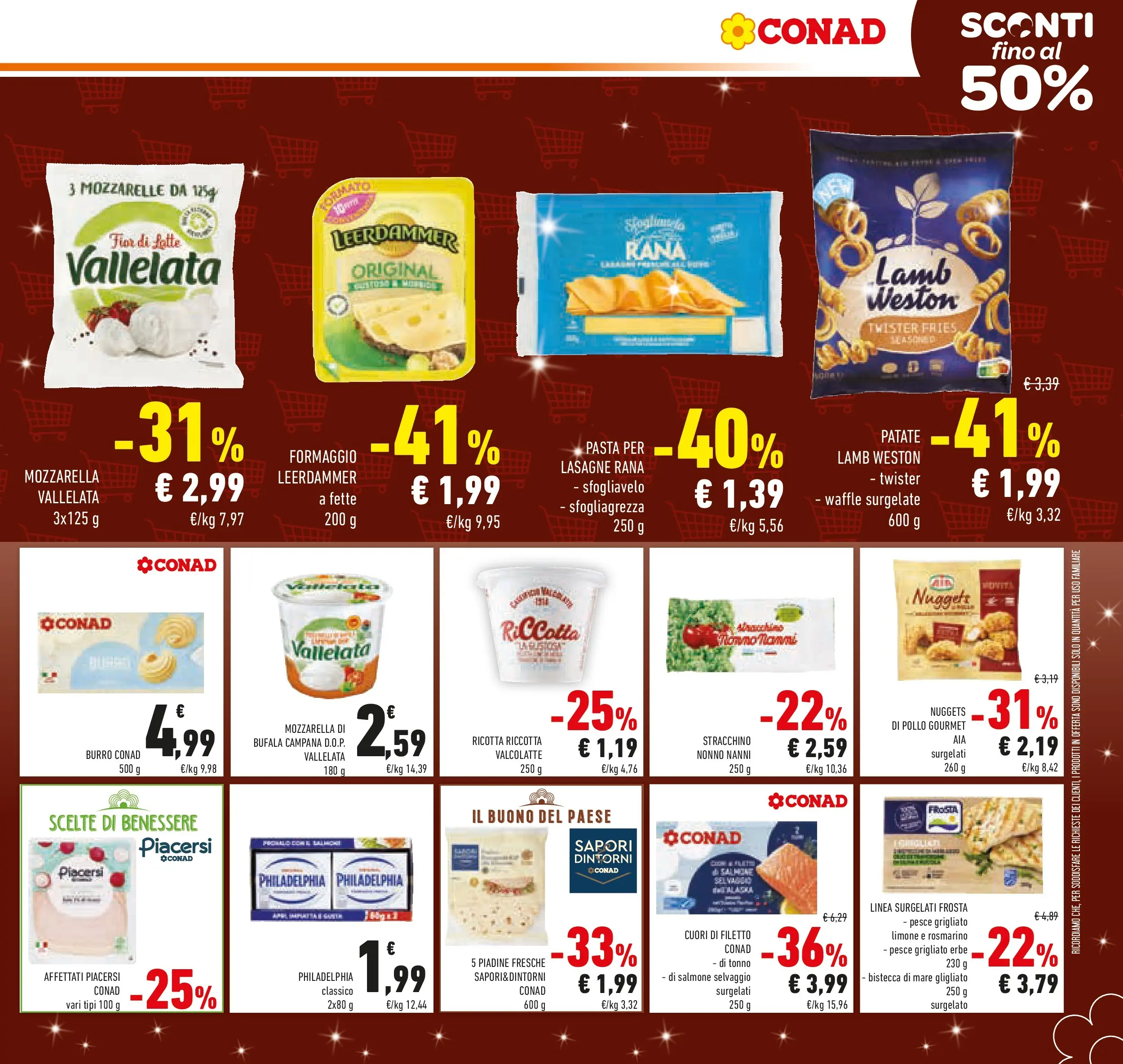 Volantino Conad dal 03/12/2025 > Anteprima | Pagina: 11 | Prodotti: Pesce, Limone, Burro, Ricotta