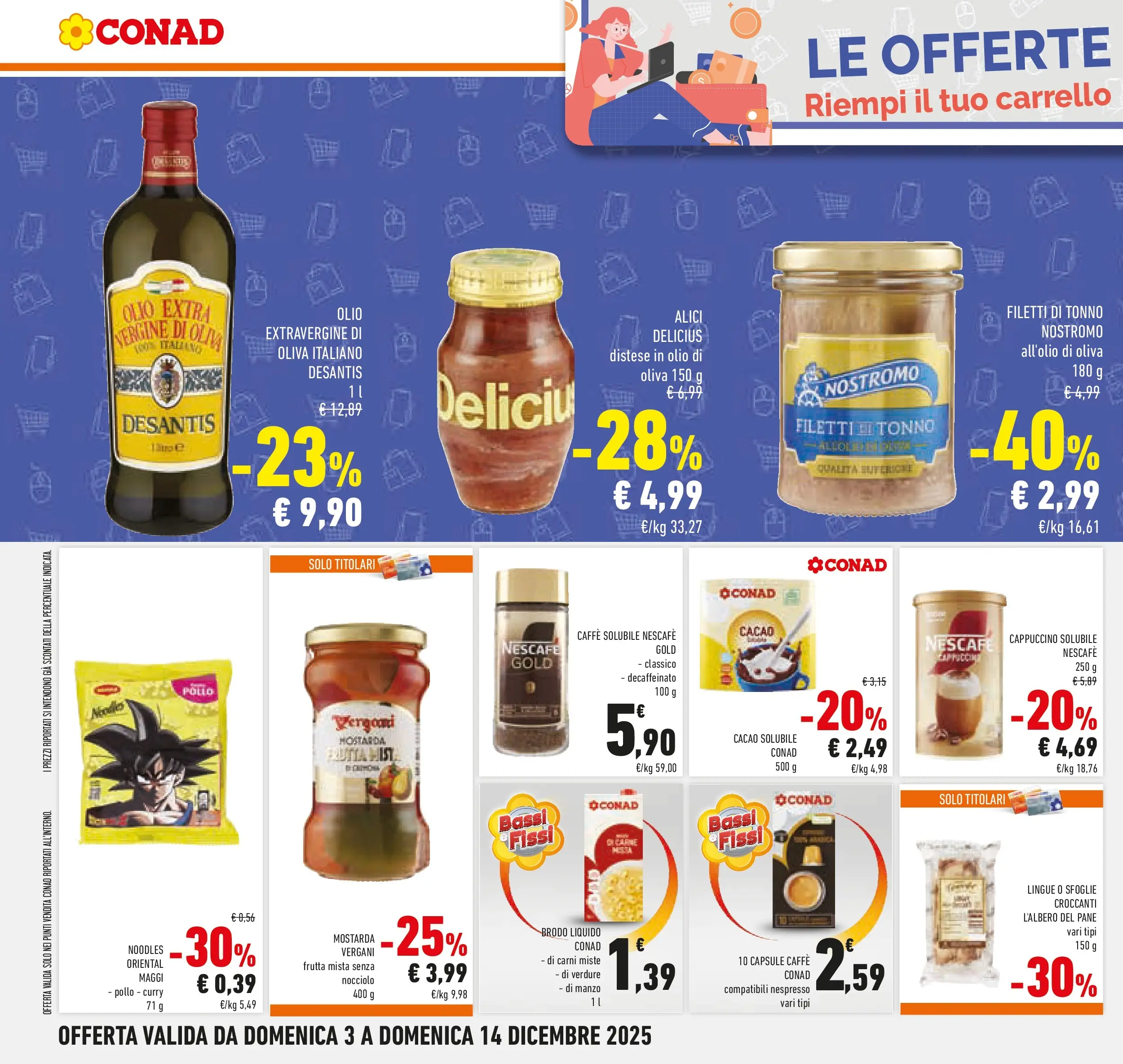 Volantino Conad dal 03/12/2025 > Anteprima | Pagina: 20 | Prodotti: Carrello, Tonno, Cacao, Olio di Oliva