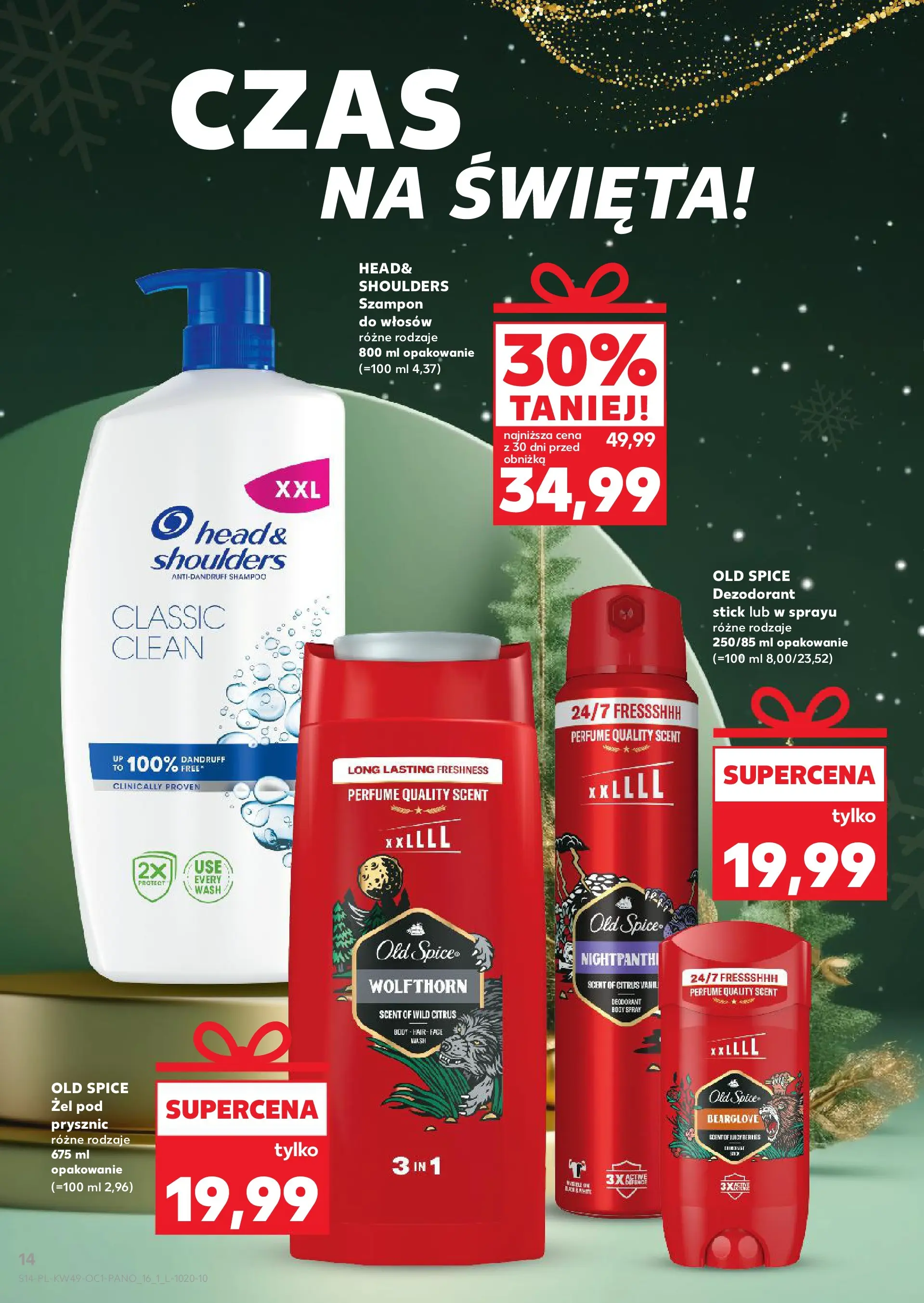 Kaufland gazetka - Drogeria od 04.12.2025 - od jutra PDF | Strona: 14 | Produkty: Prysznic, Szampon, Dezodorant, Old spice