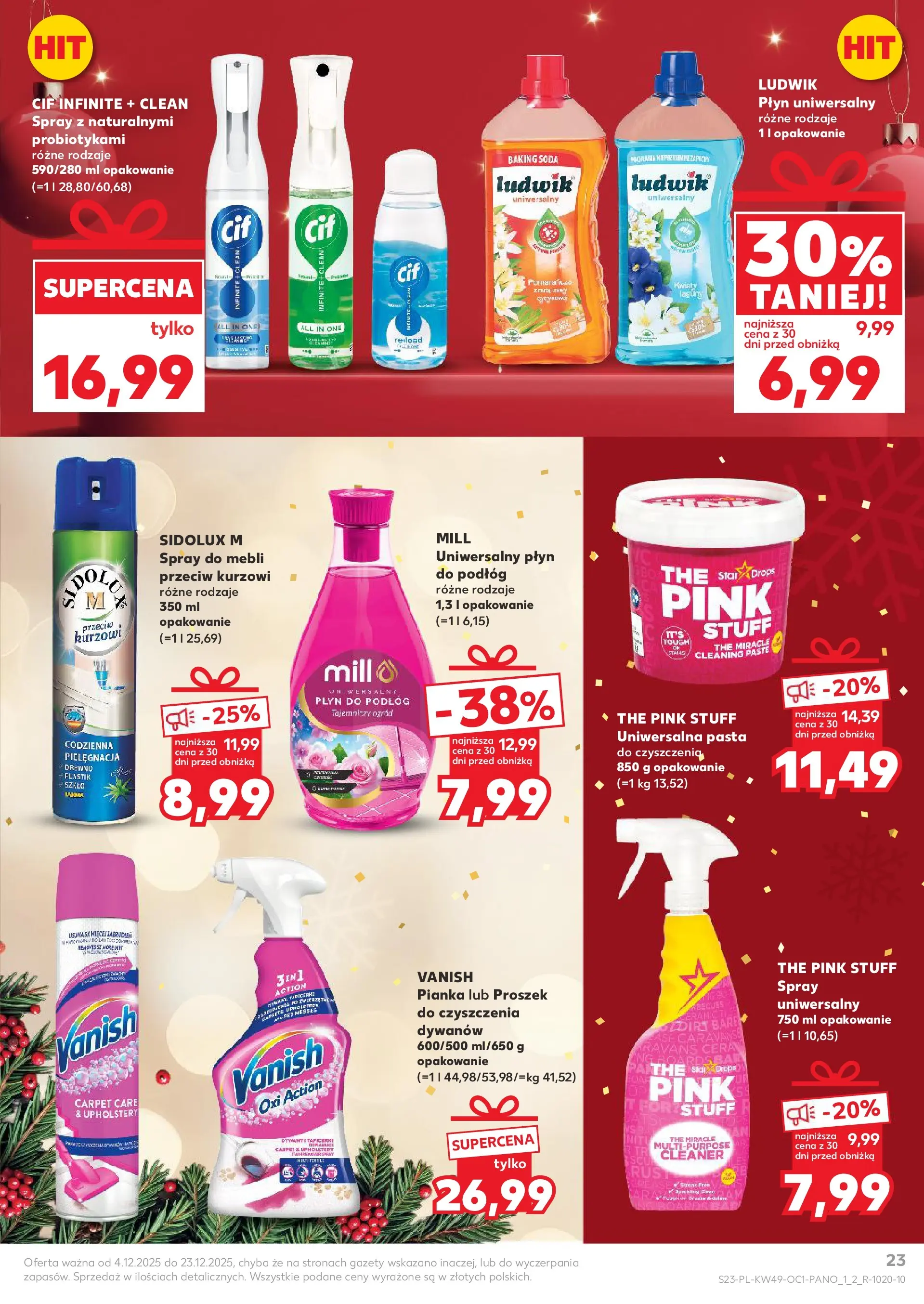 Kaufland gazetka - Drogeria od 04.12.2025 - od jutra PDF | Strona: 23 | Produkty: Vanish, Cleaner