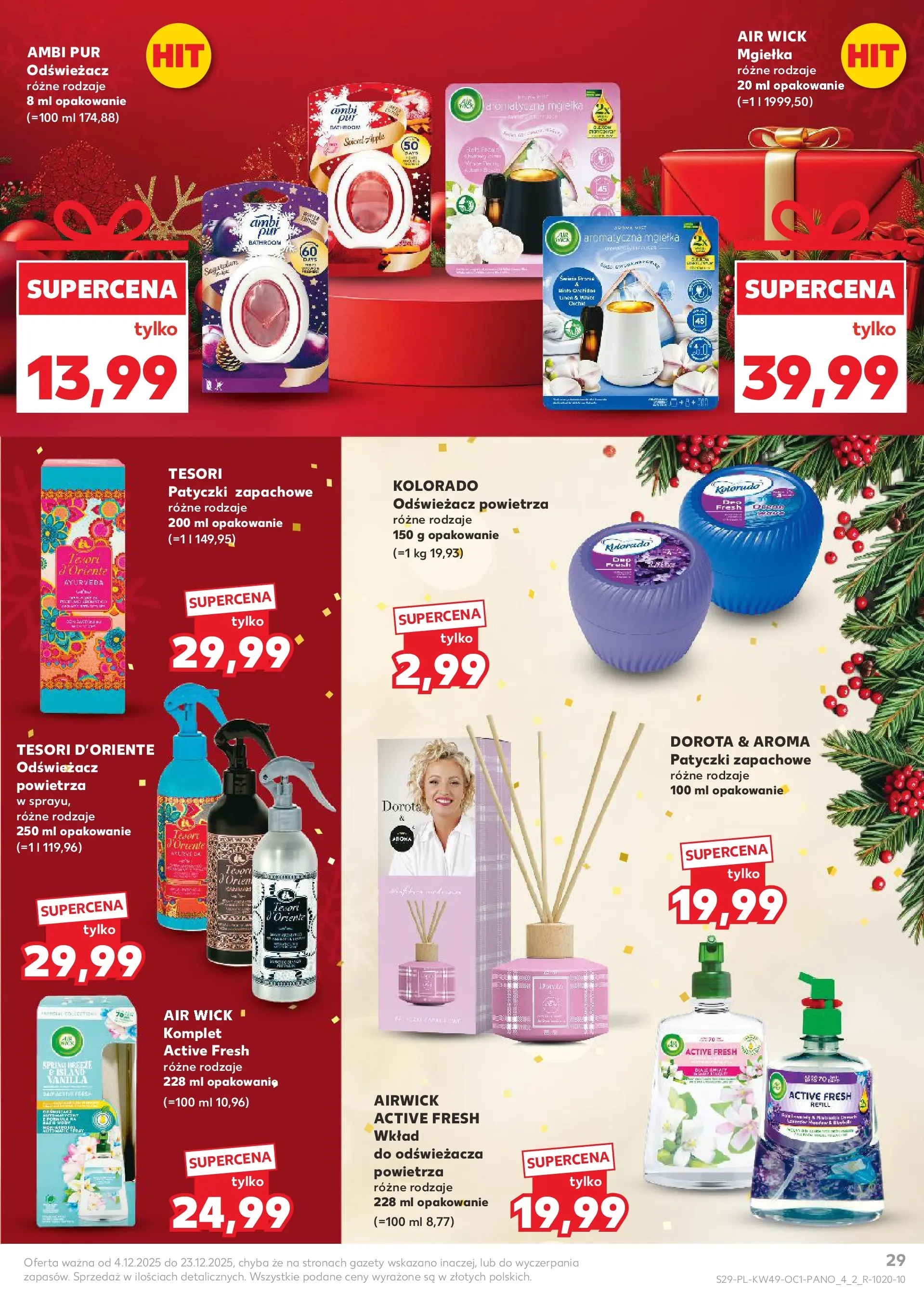 Kaufland gazetka - Drogeria od 04.12.2025 - od jutra PDF | Strona: 29 | Produkty: Odświeżacz, Tesori d'oriente, Odświeżacz powietrza