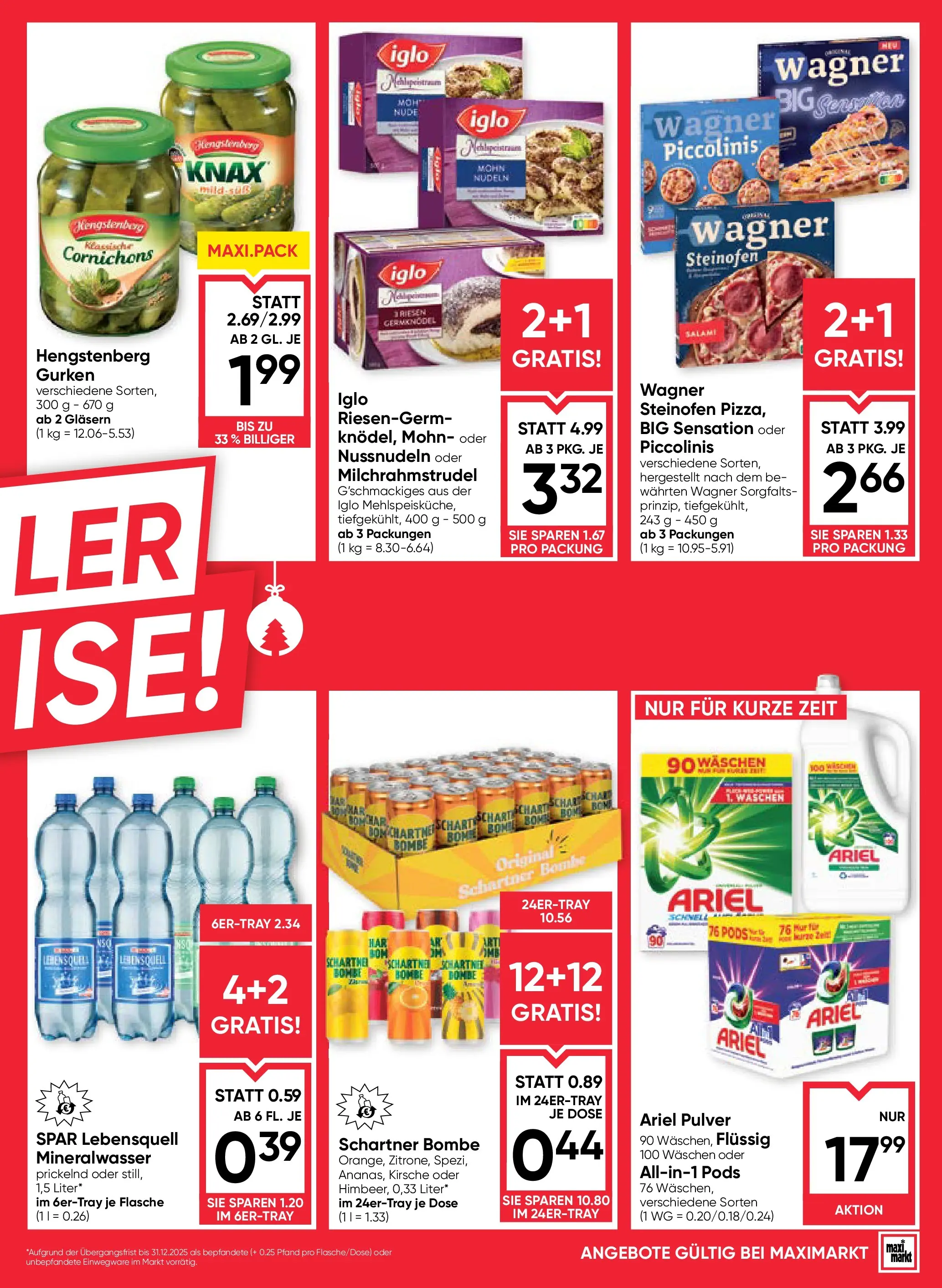 Maximarkt Anif von 04.12.2025 - Aktuelle Angebote | Seite: 3 | Produkte: Gurken, Nudeln