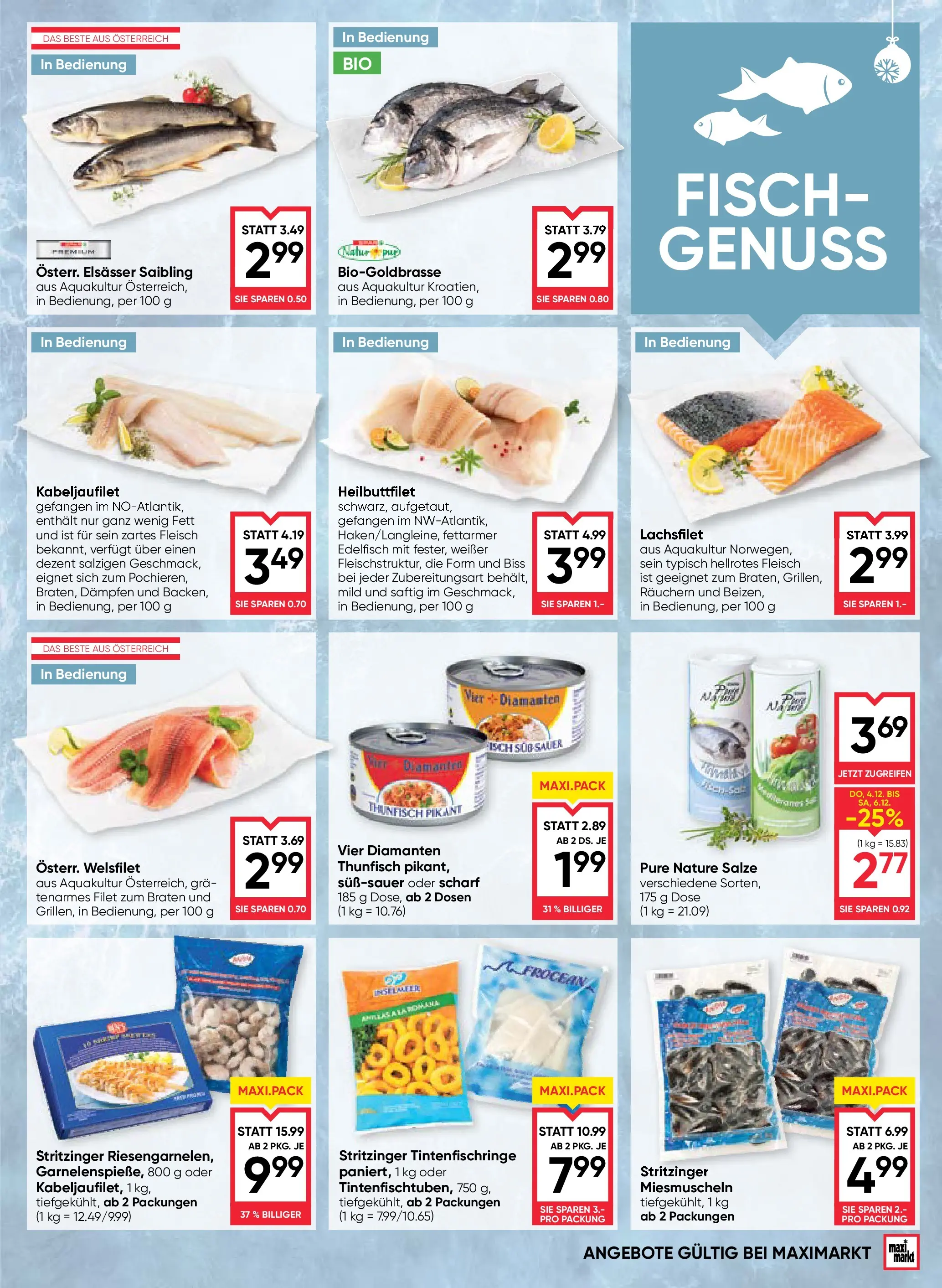 Maximarkt Anif von 04.12.2025 - Aktuelle Angebote | Seite: 7 | Produkte: Fisch