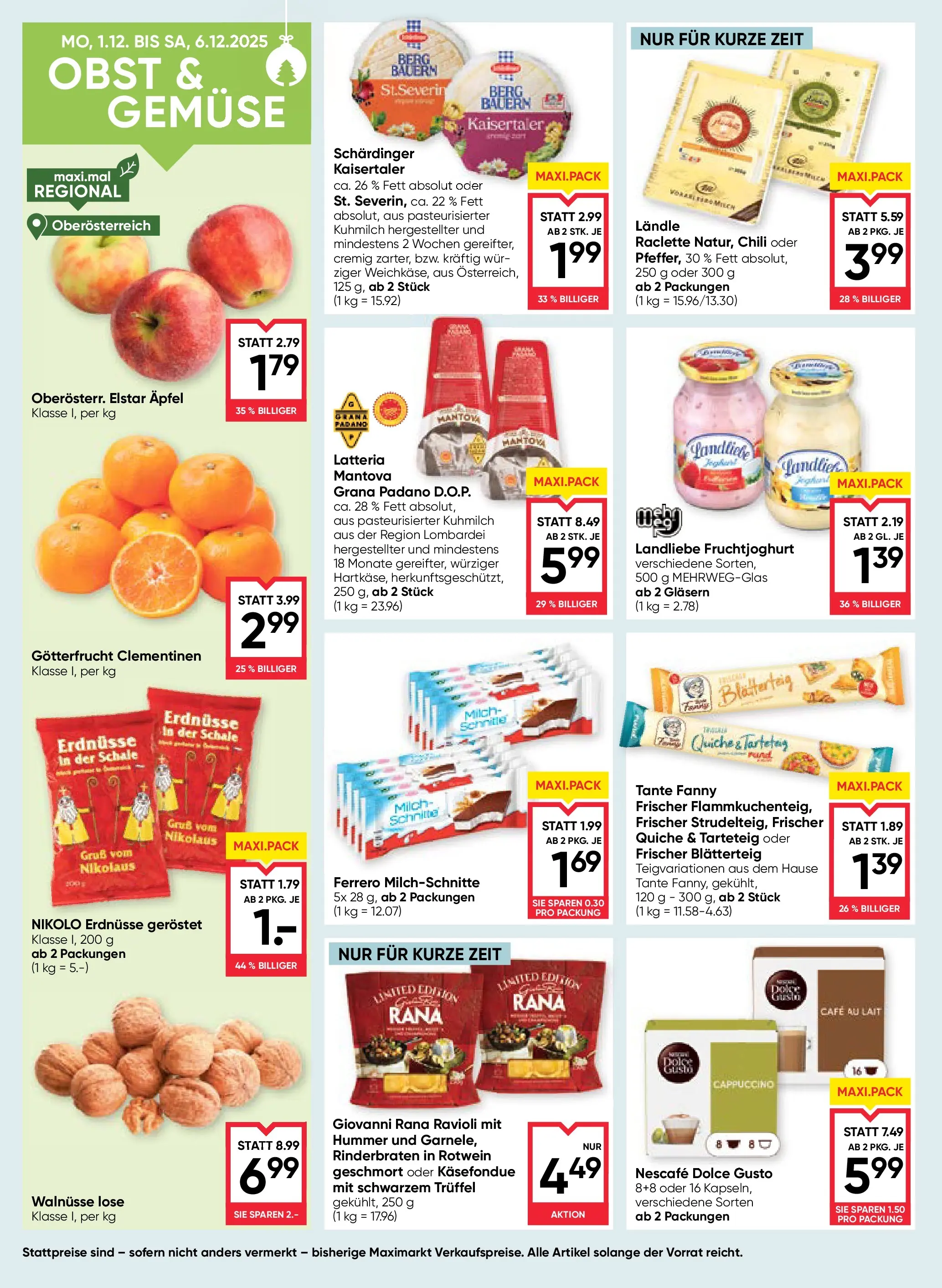 Maximarkt Anif von 04.12.2025 - Aktuelle Angebote | Seite: 10 | Produkte: Obst, Chili, Папионка, Milch