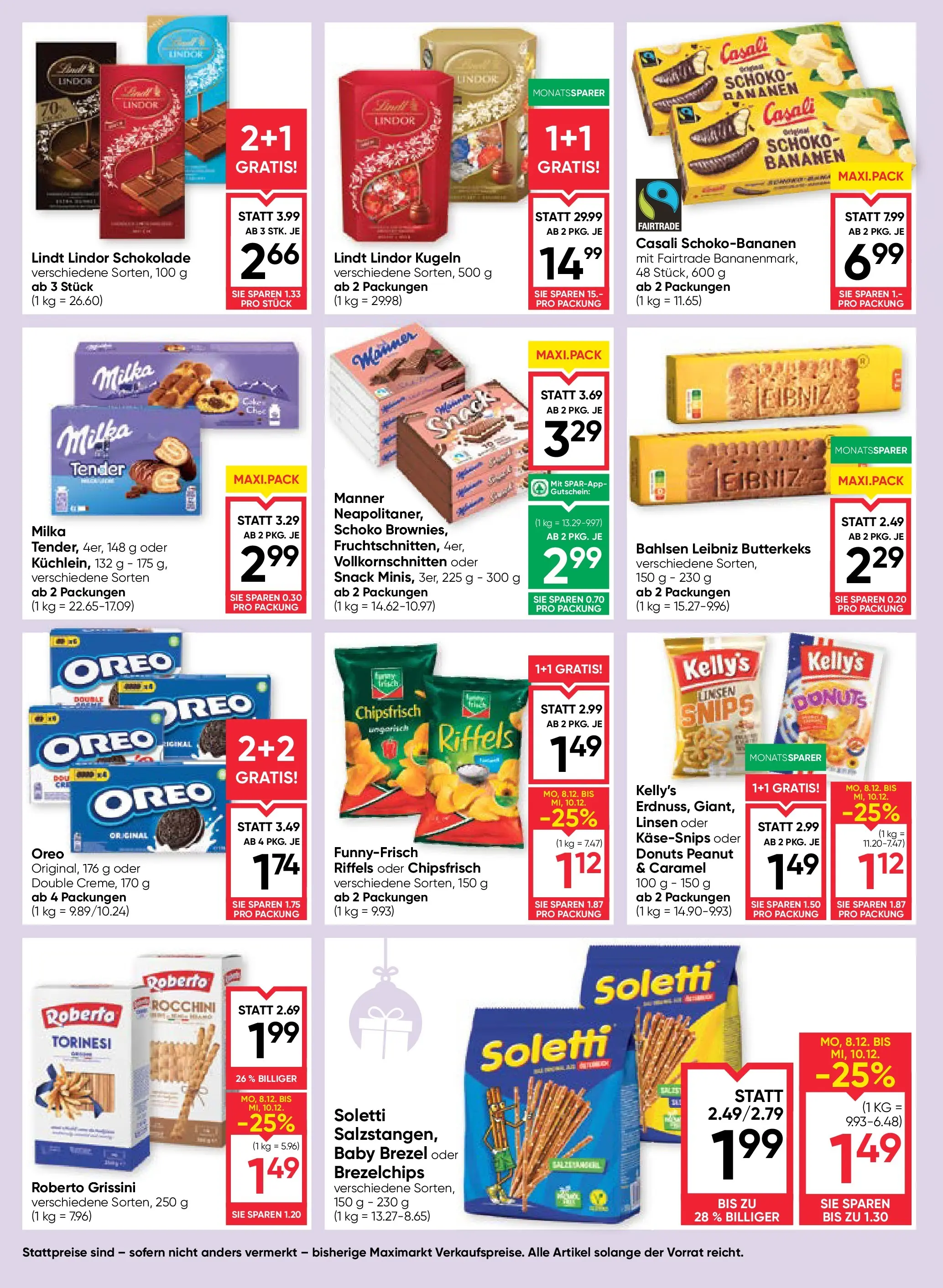 Maximarkt Anif von 04.12.2025 - Aktuelle Angebote | Seite: 12 | Produkte: Schokolade, Bananen