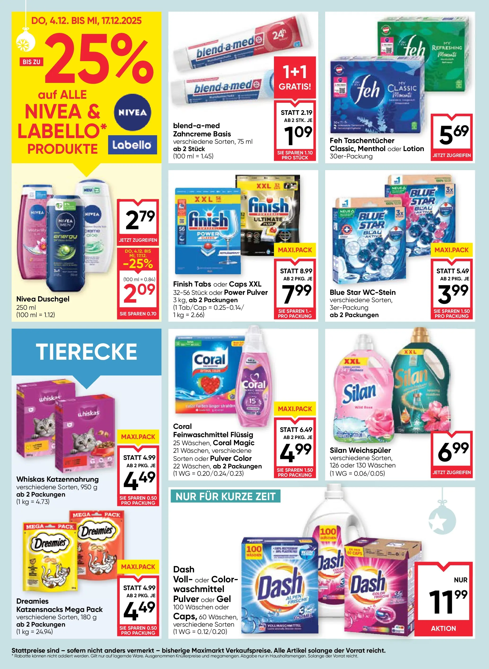 Maximarkt Anif von 04.12.2025 - Aktuelle Angebote | Seite: 16 | Produkte: Duschgel, Weichspüler, Waschmittel