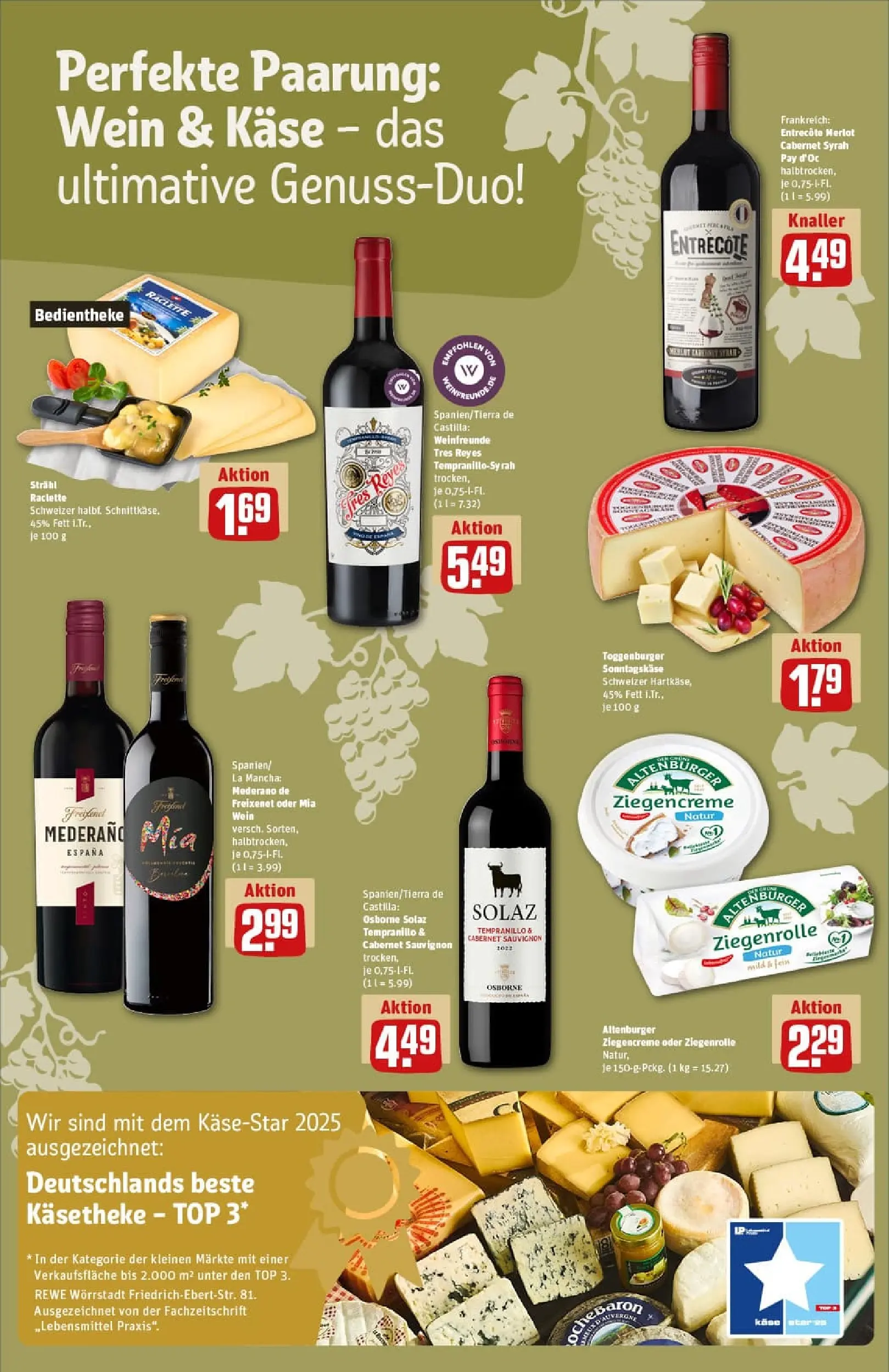 REWE Prospekt ab 01.12.2025 zum Blättern » Angebote | Seite: 16 | Produkte: Käse, Rouge, Milram, Wein