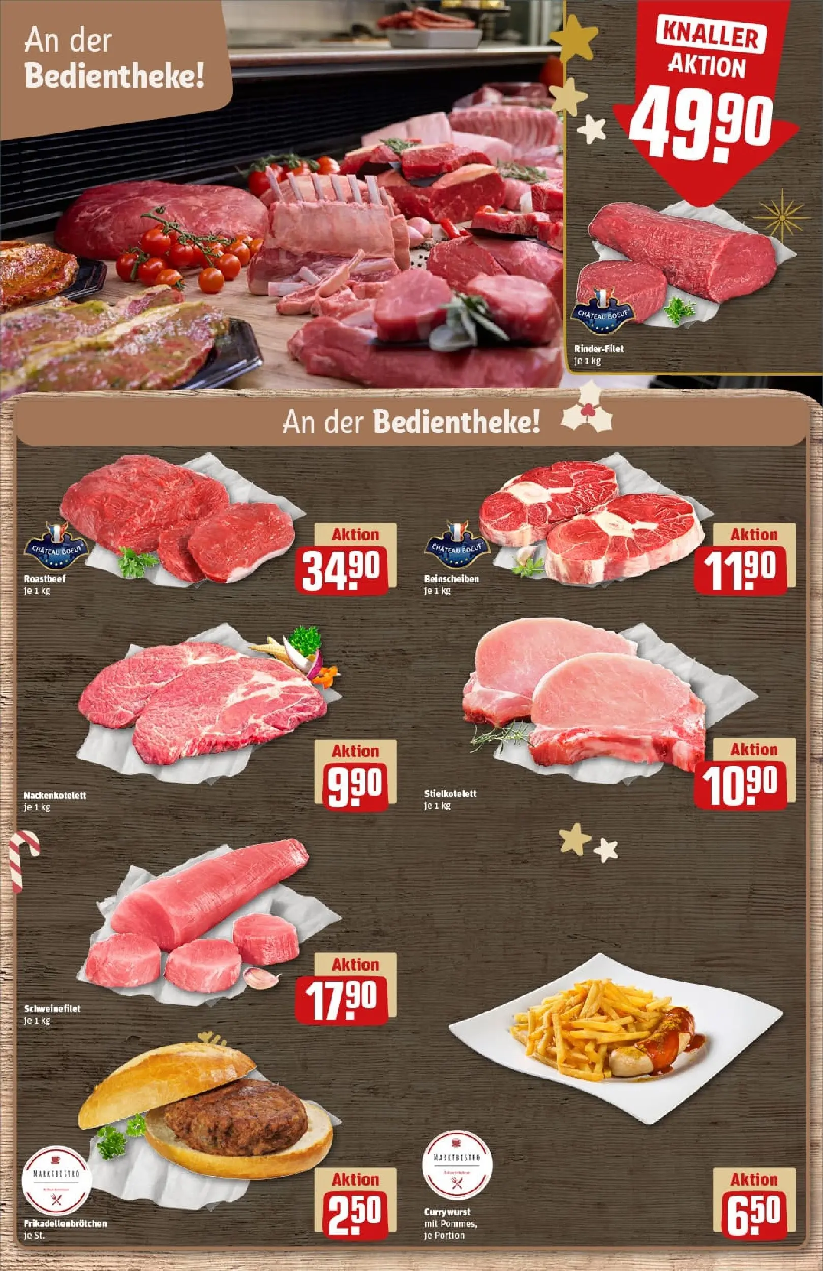 REWE Prospekt ab 01.12.2025 zum Blättern » Angebote | Seite: 10 | Produkte: Burger, Burger bun, Brot, Schinken