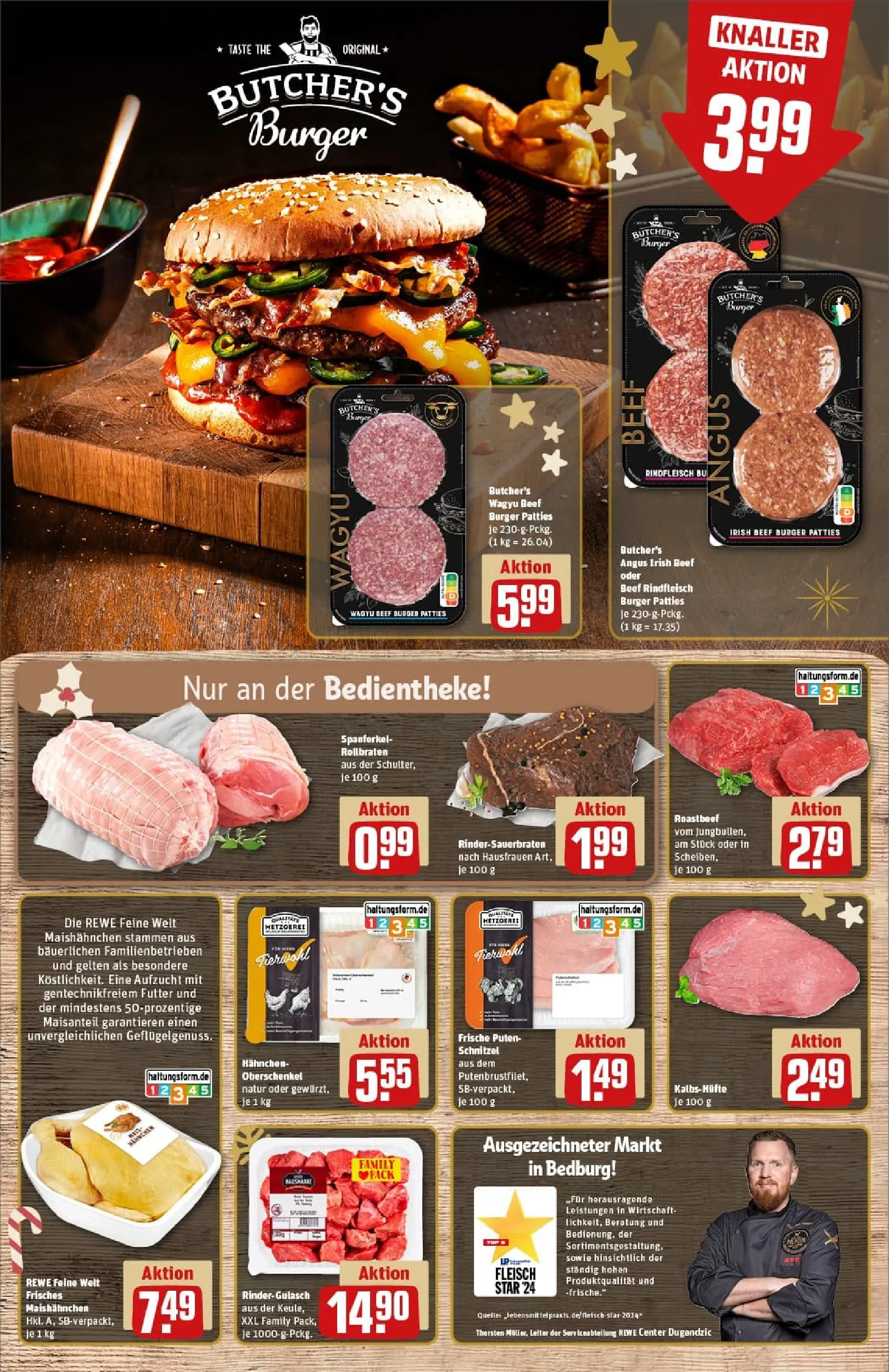 REWE Prospekt ab 01.12.2025 zum Blättern » Angebote | Seite: 10 | Produkte: Käse, Burger, Burger bun, Brot
