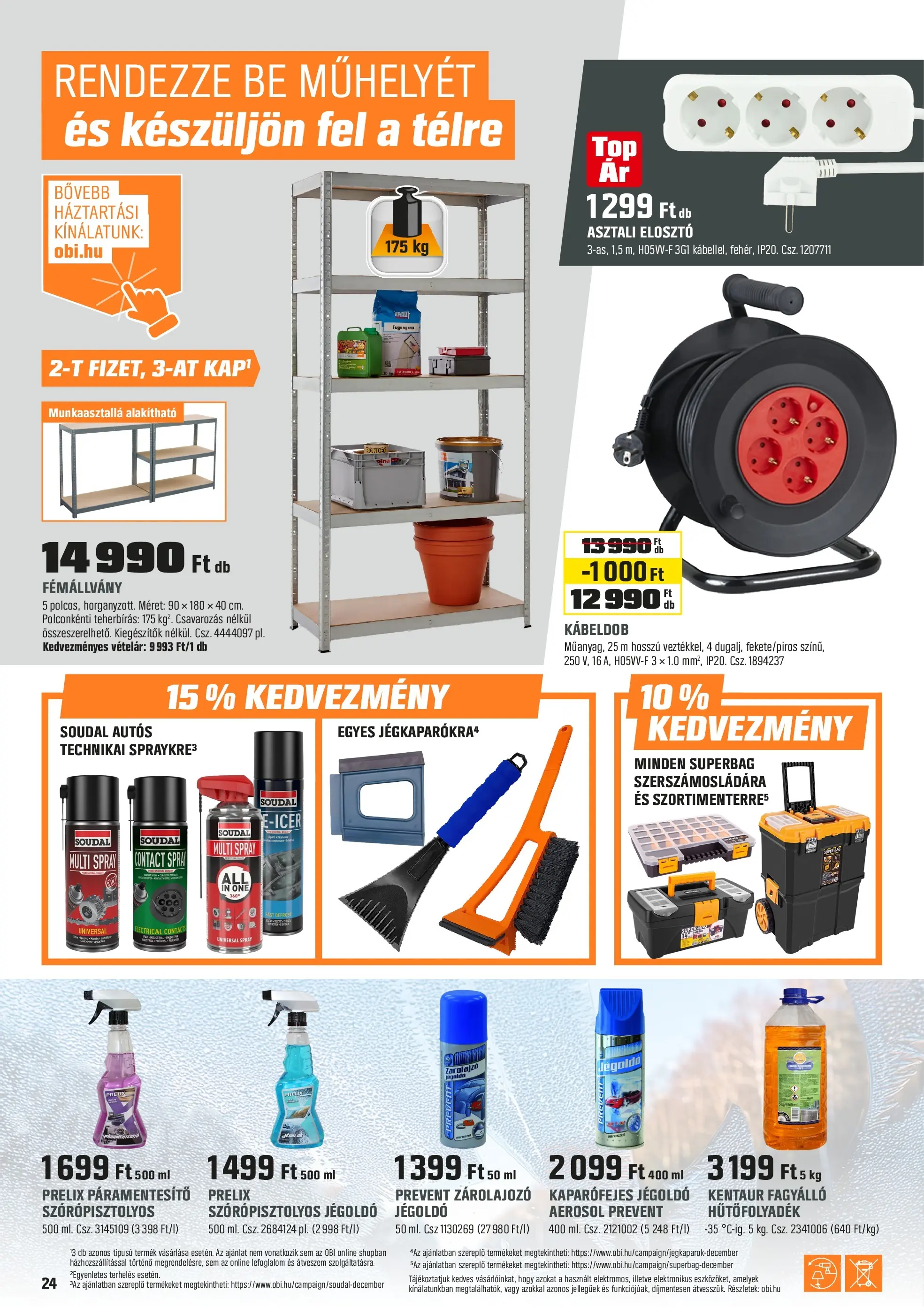 OBI akciós újság 12.02. > Karácsonyi katalógus 2025 🎄 | Oldal: 24 | Termékek: Páramentesítő