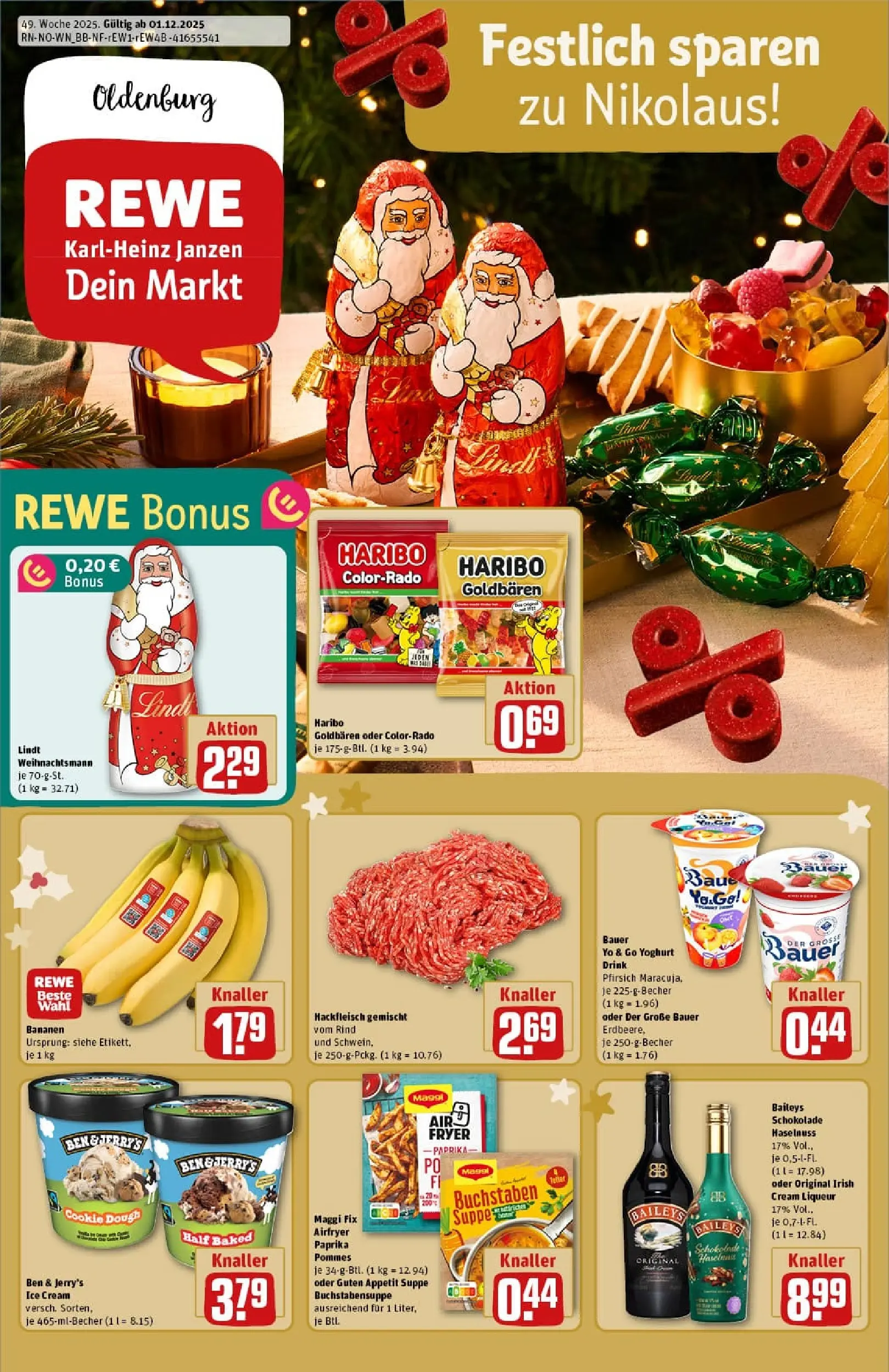 REWE Prospekt ab 01.12.2025 zum Blättern » Angebote | Seite: 1 | Produkte: Maggi, Schokolade, Ben & Jerry's, Paprika