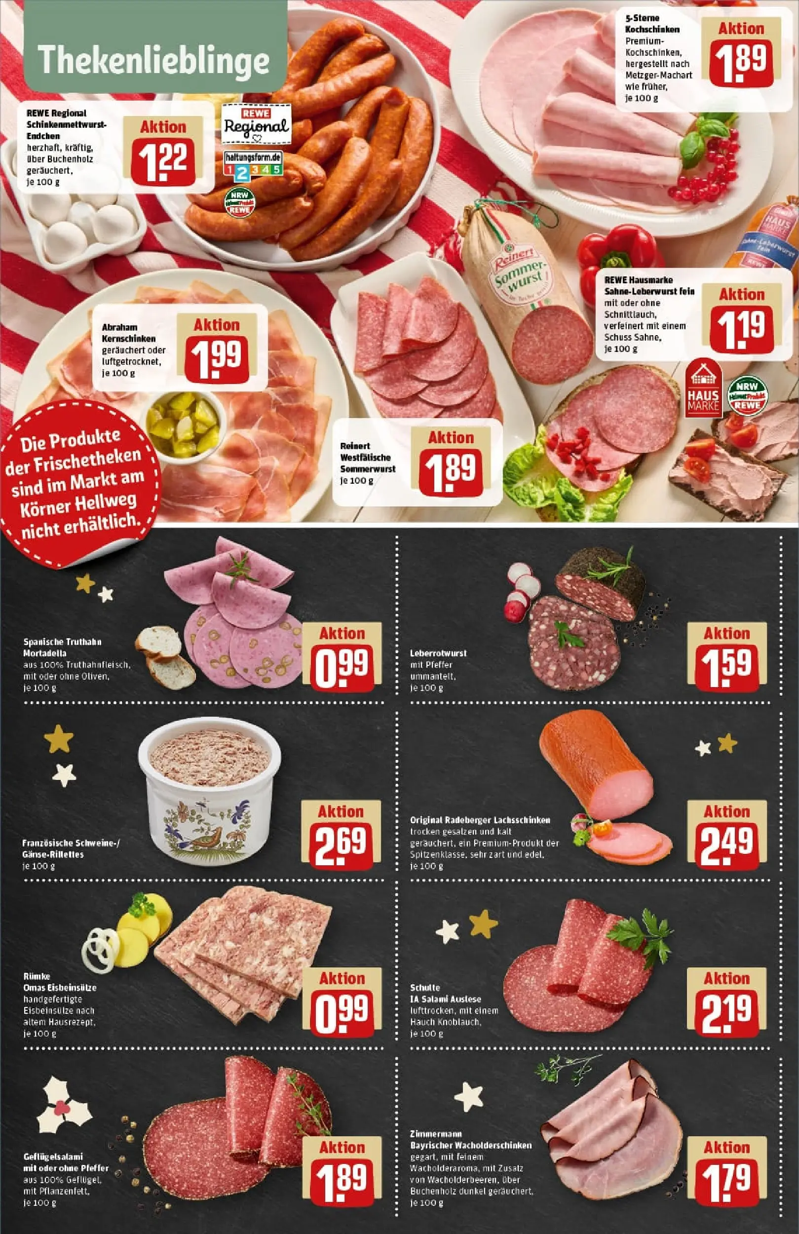 REWE Prospekt ab 01.12.2025 zum Blättern » Angebote | Seite: 10 | Produkte: Burger, Salz, Steak