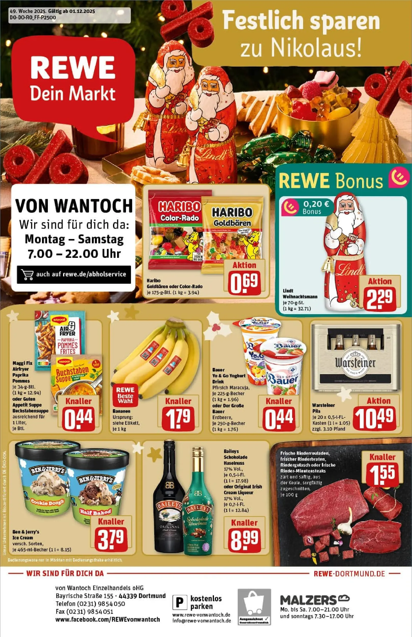 REWE Prospekt ab 01.12.2025 zum Blättern » Angebote | Seite: 1 | Produkte: Maggi, Haribo, Schokolade, Pils
