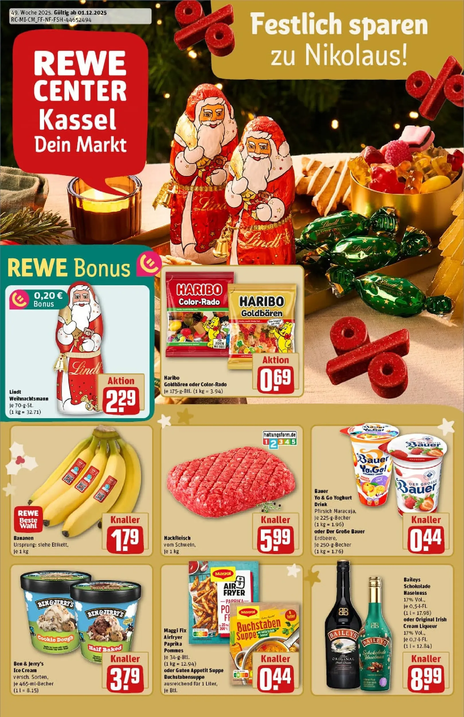 REWE Prospekt ab 01.12.2025 zum Blättern » Angebote | Seite: 1 | Produkte: Maggi, Ben & Jerry's, Maggi fix, Lindt