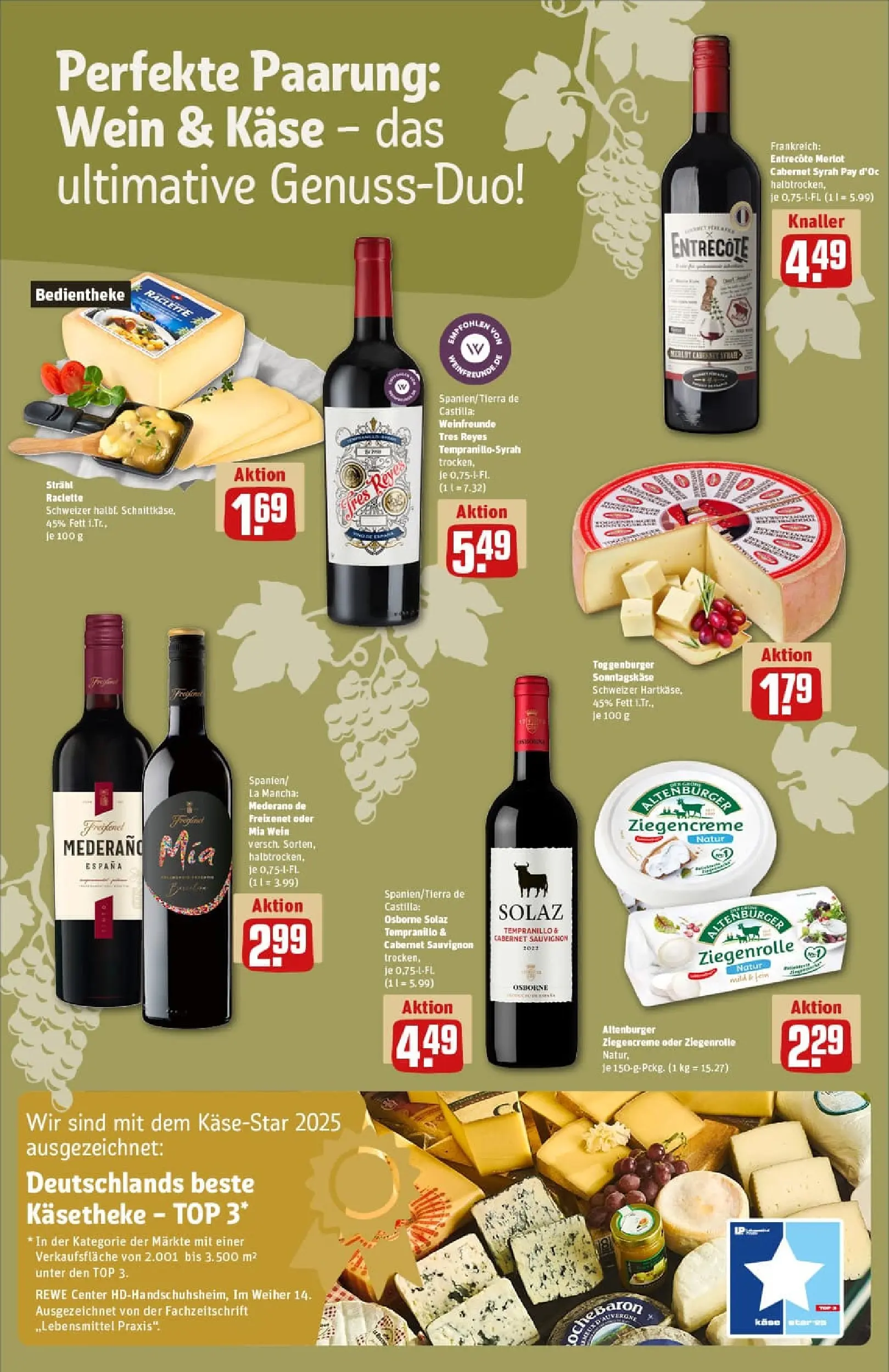 REWE Prospekt ab 01.12.2025 zum Blättern » Angebote | Seite: 20 | Produkte: Käse, Rouge, Milram, Wein