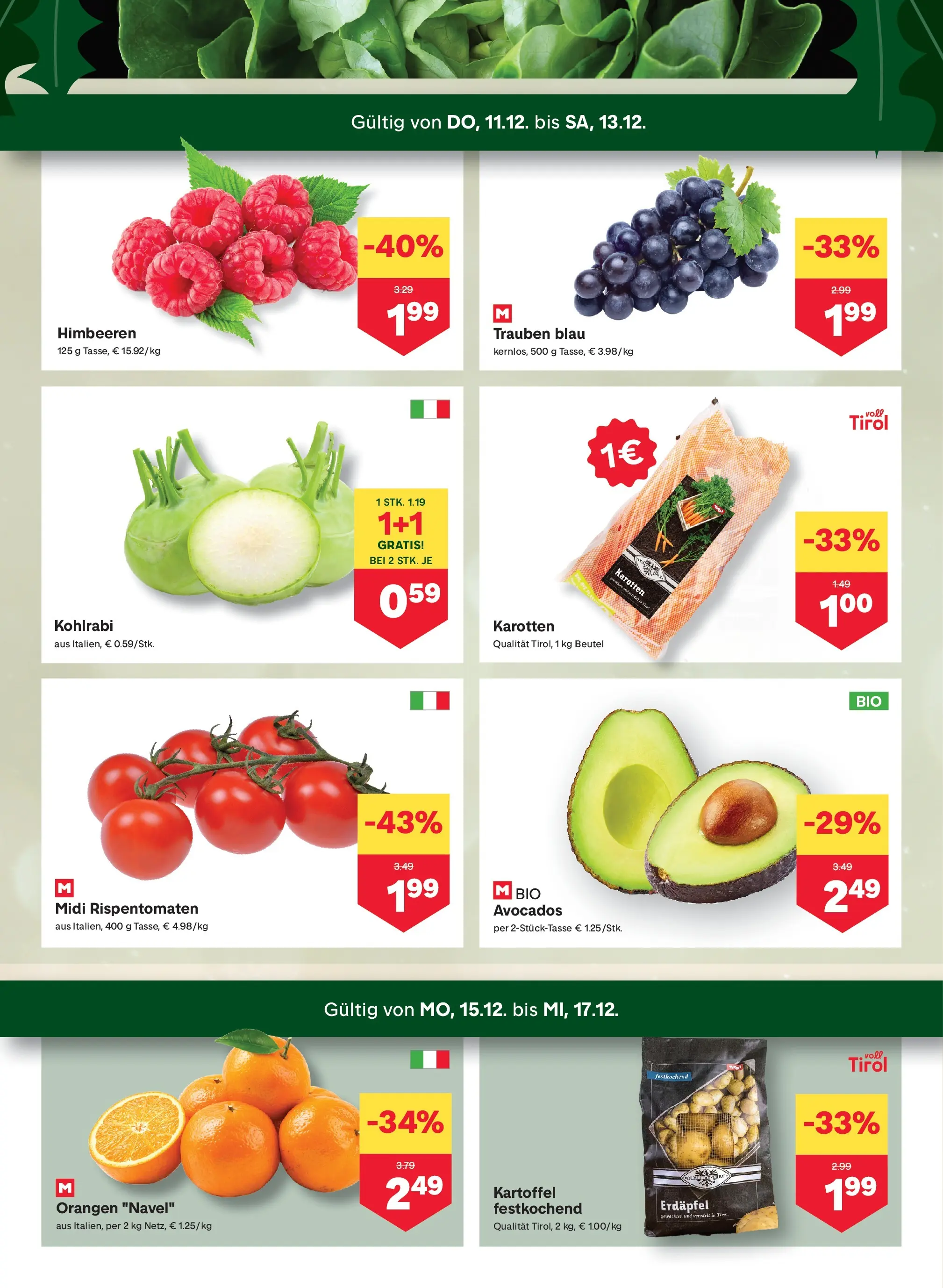 MPREIS Velden von 11.12.2025 - Aktuelle Angebote | Seite: 2 | Produkte: Orangen