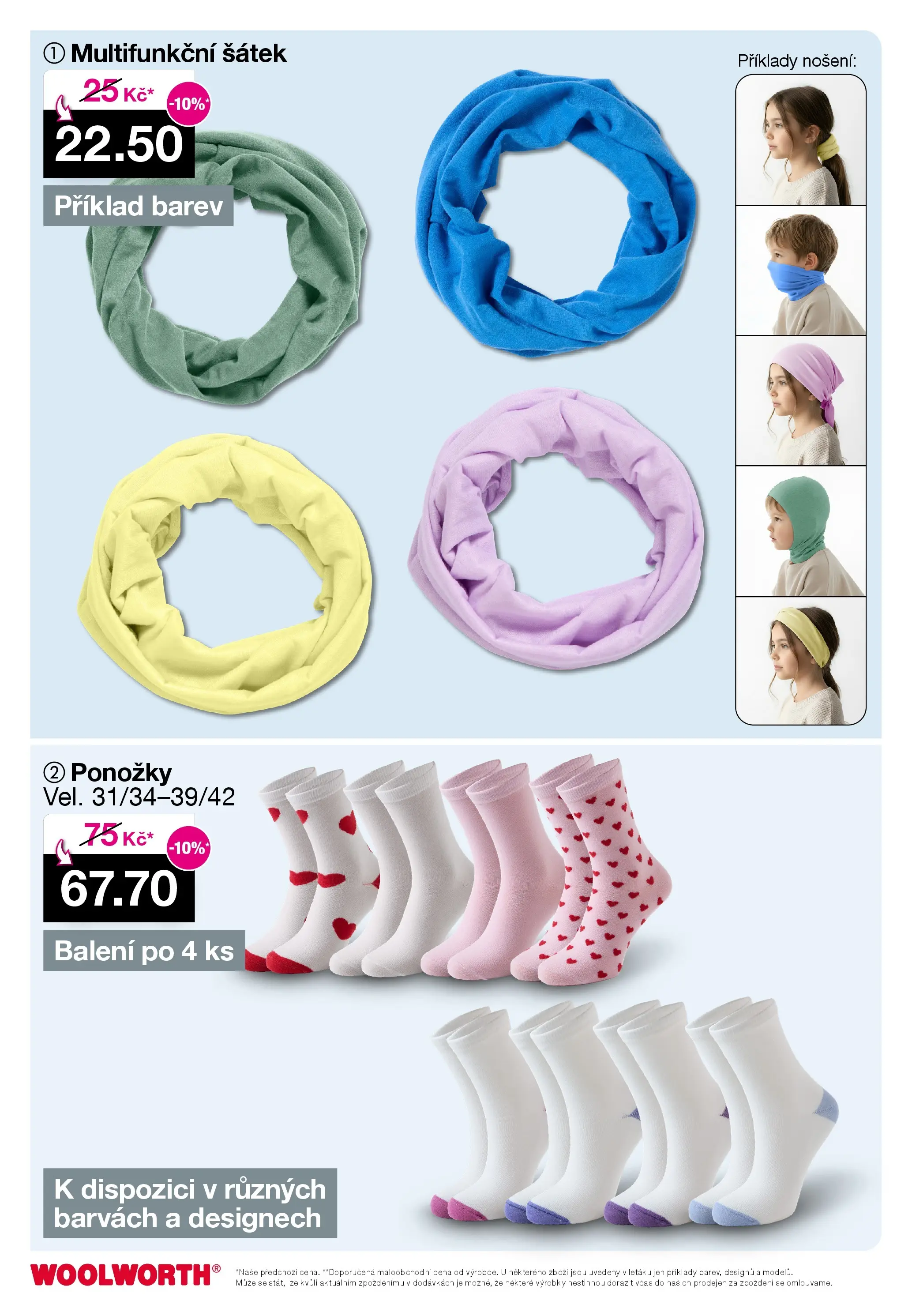 Woolworth leták - Třebíč, Třinec, Žatec od 05.12.2025 - akční nabídka | Strana: 10 | Produkty: Ponožky, Šátek