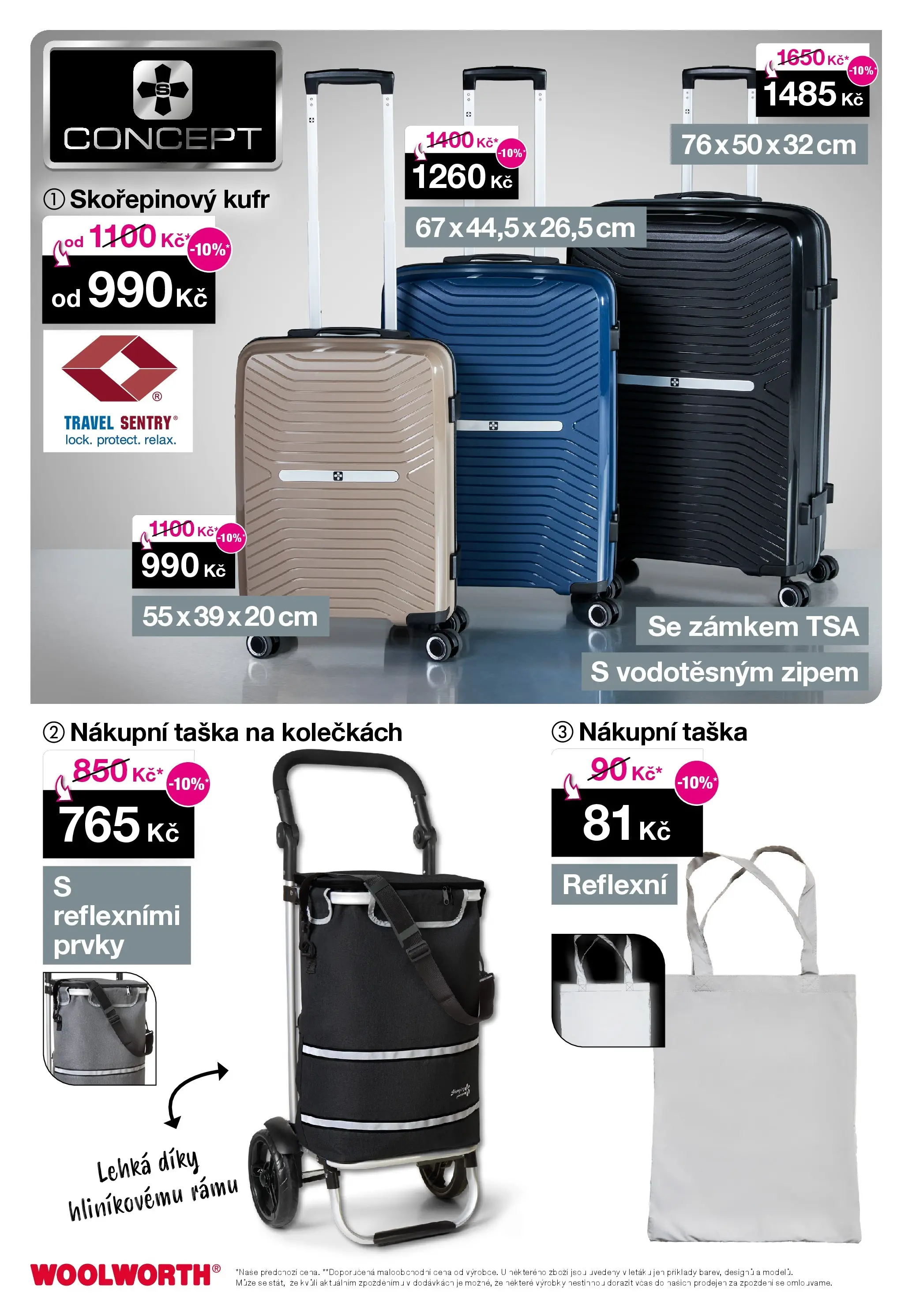 Woolworth leták - Třebíč, Třinec, Žatec od 05.12.2025 - akční nabídka | Strana: 19 | Produkty: Nákupní taška na kolečkách, Nákupní taška, Taška, Taška na kolečkách