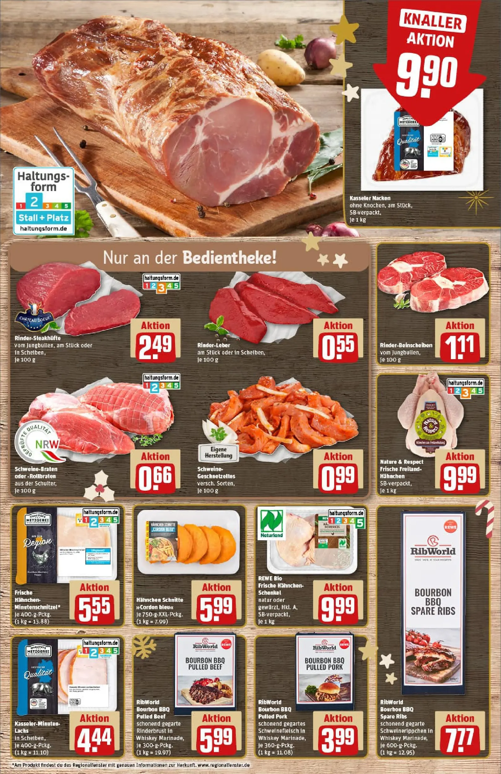 REWE Prospekt ab 07.12.2025 zum Blättern » Angebote | Seite: 8 | Produkte: Spare ribs, Schweinefleisch, Steak, Bourbon