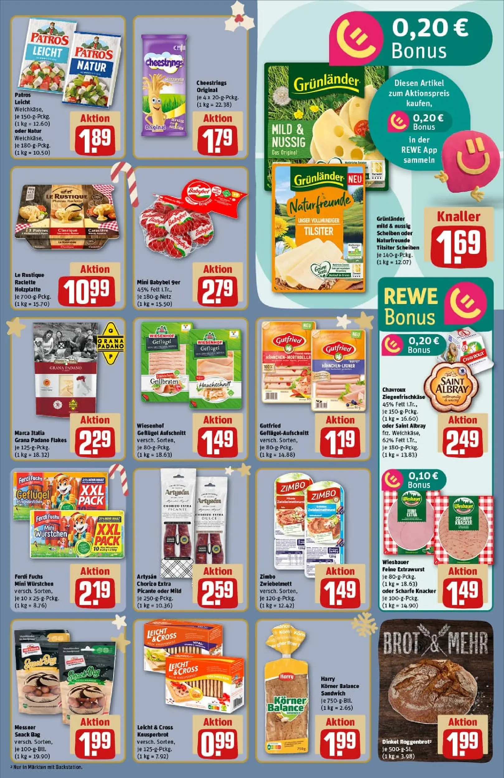 REWE Prospekt ab 07.12.2025 zum Blättern » Angebote | Seite: 11 | Produkte: Grunlander, Babybel, Brot, Raclette